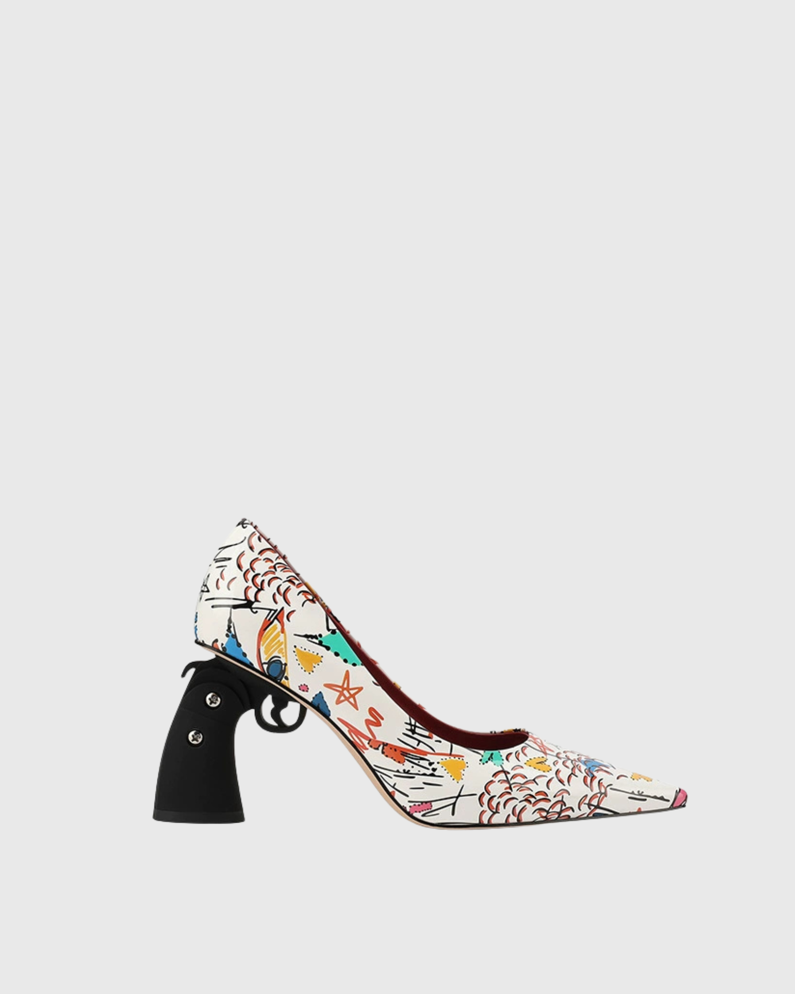 Roxie Printed Graffiti Pumps In White