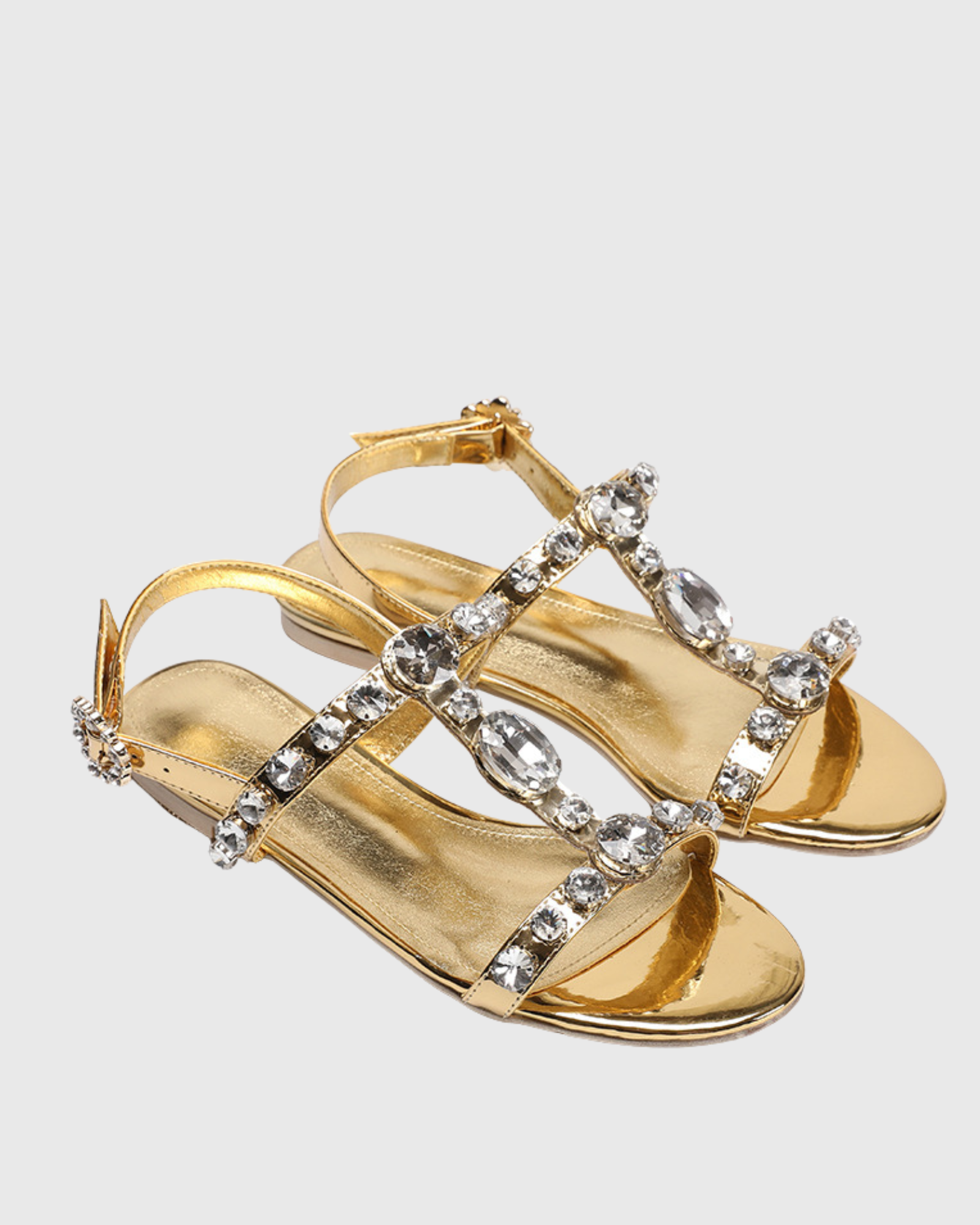 Janie Gem Strap Sandals In Gold