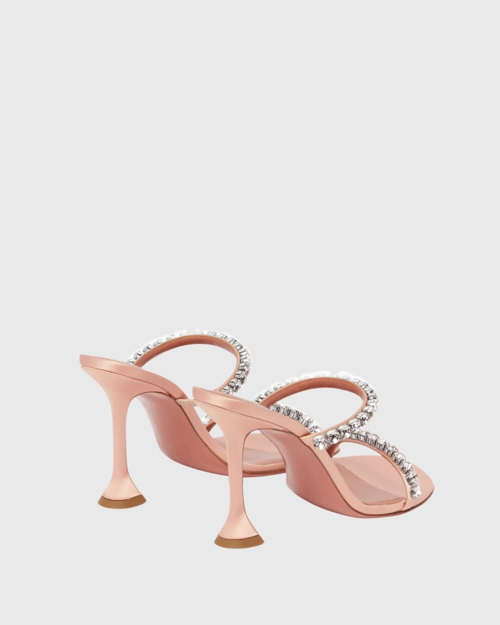 Cynara Rhinestone Stiletto Mules In Nude