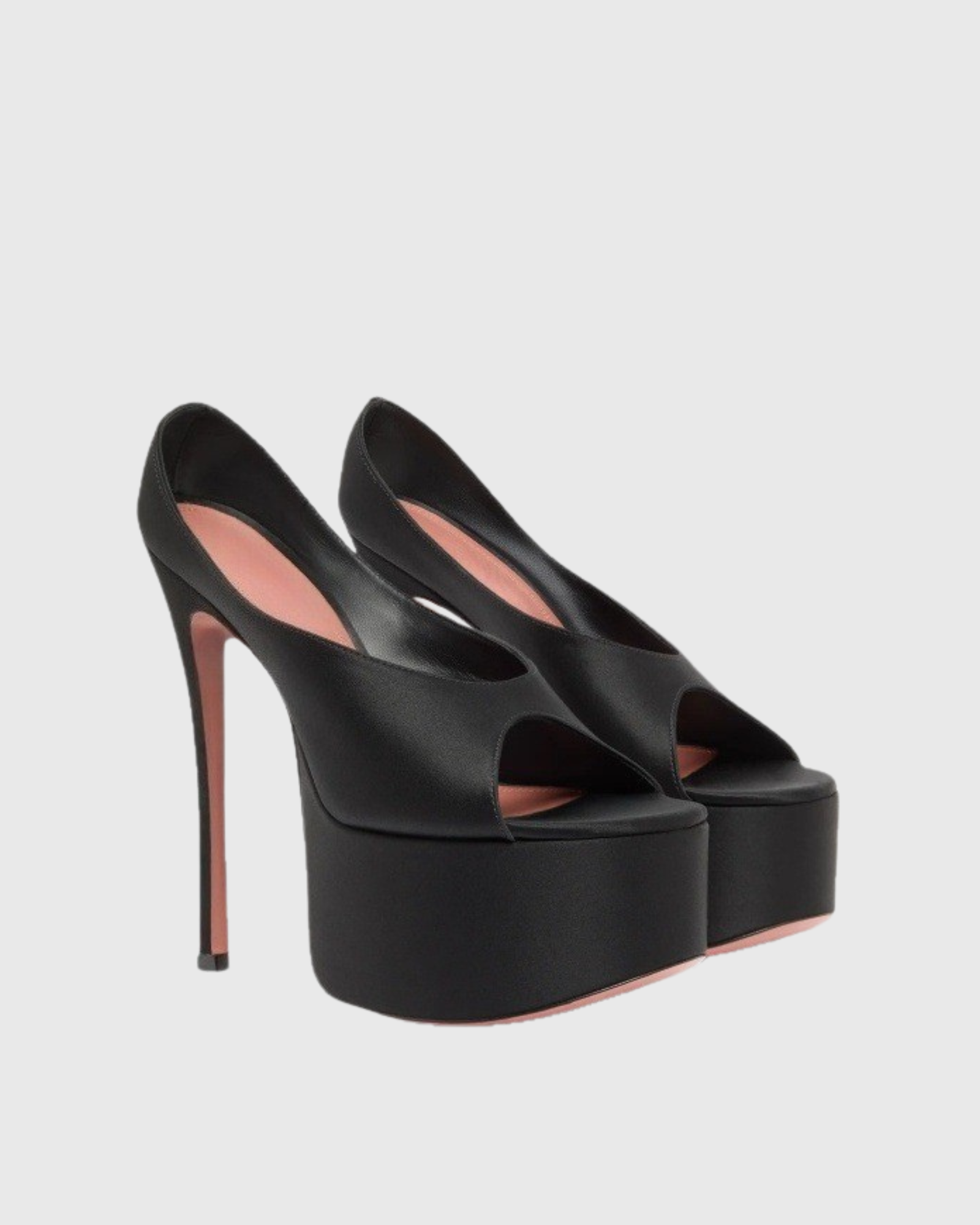 Leyla Satin Platform Heels In Black