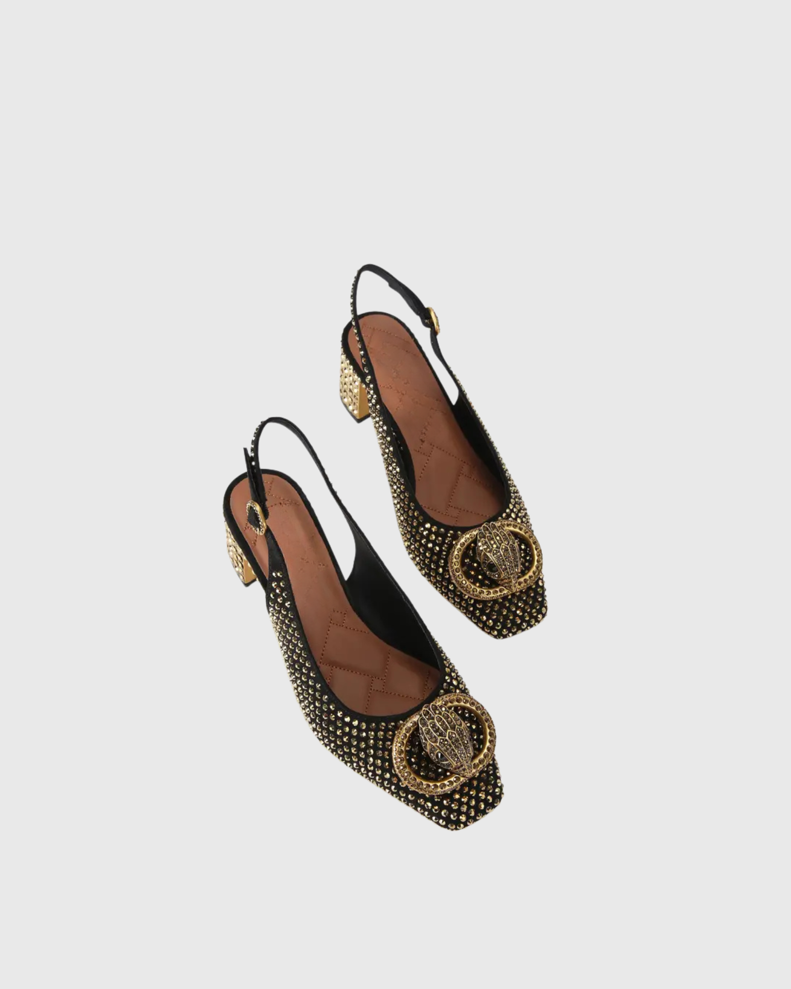Evanthe Metal Buckle Rhinestone Sandals 