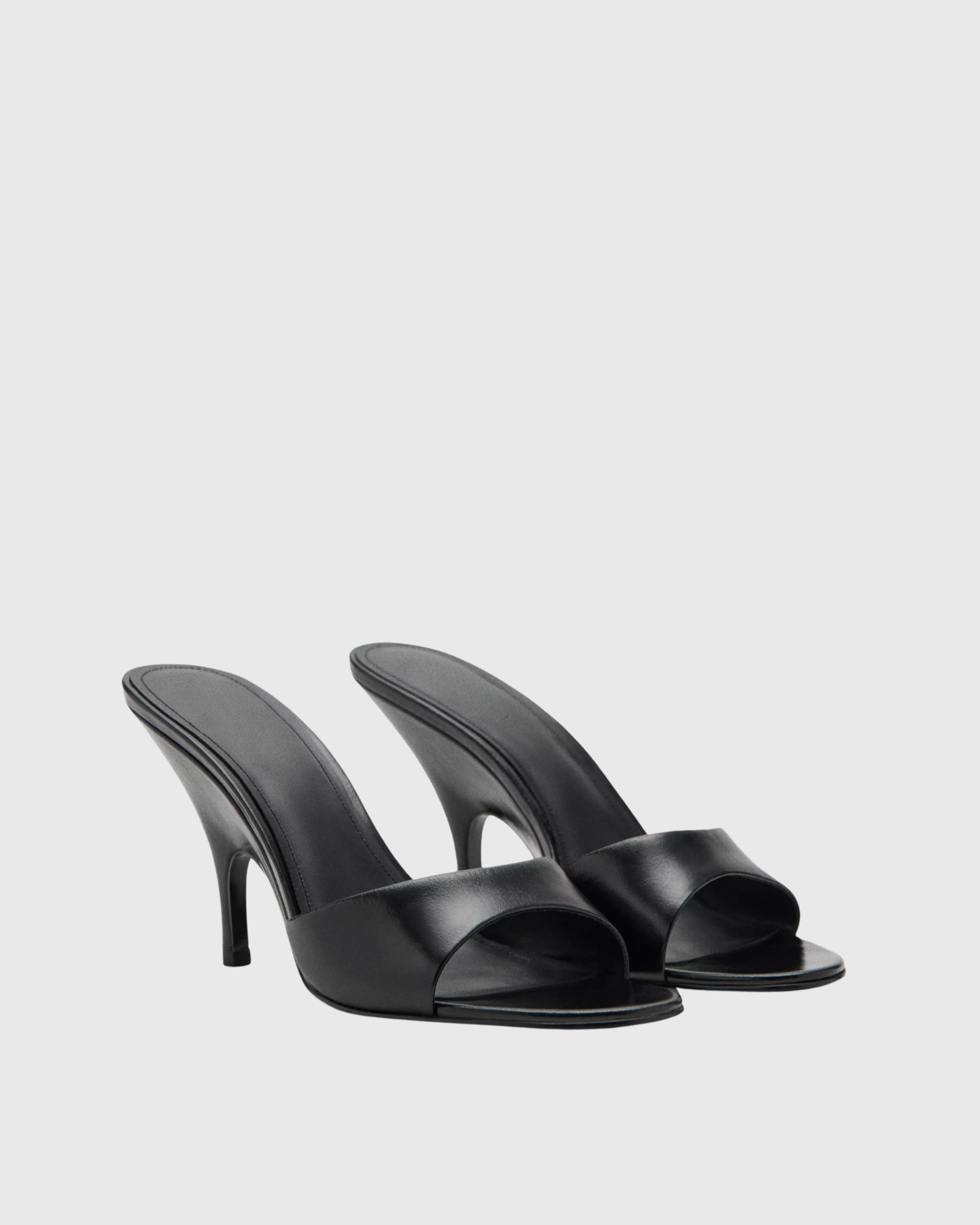 Jacira Leather Mules In Black