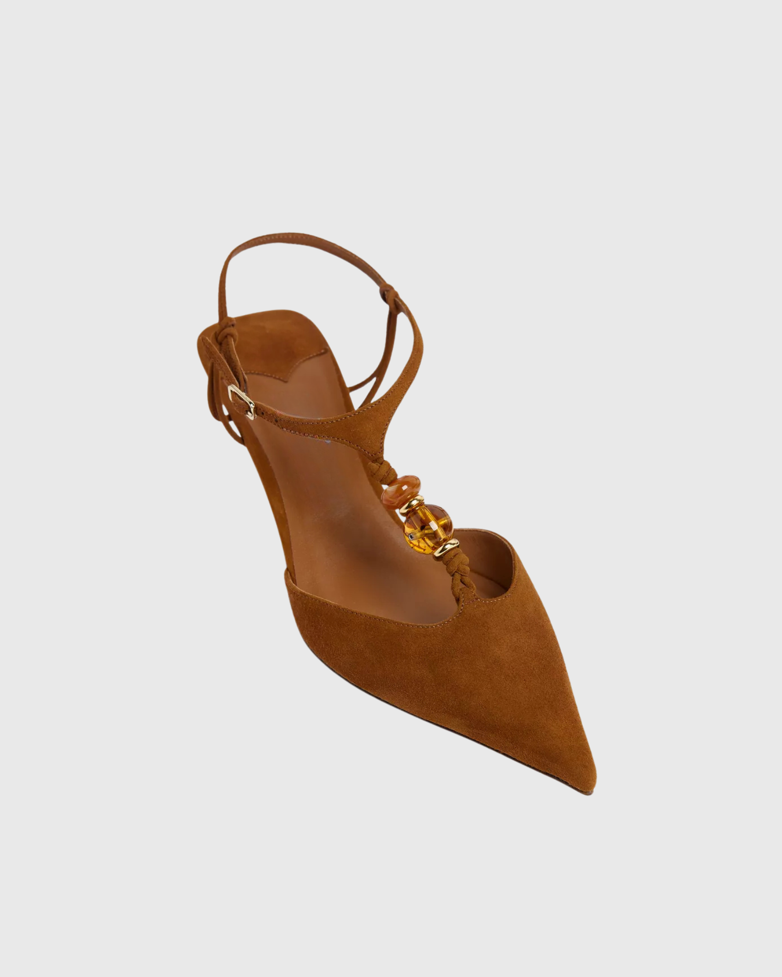 Nyvelle Beaded Strap Sandals In Caramel