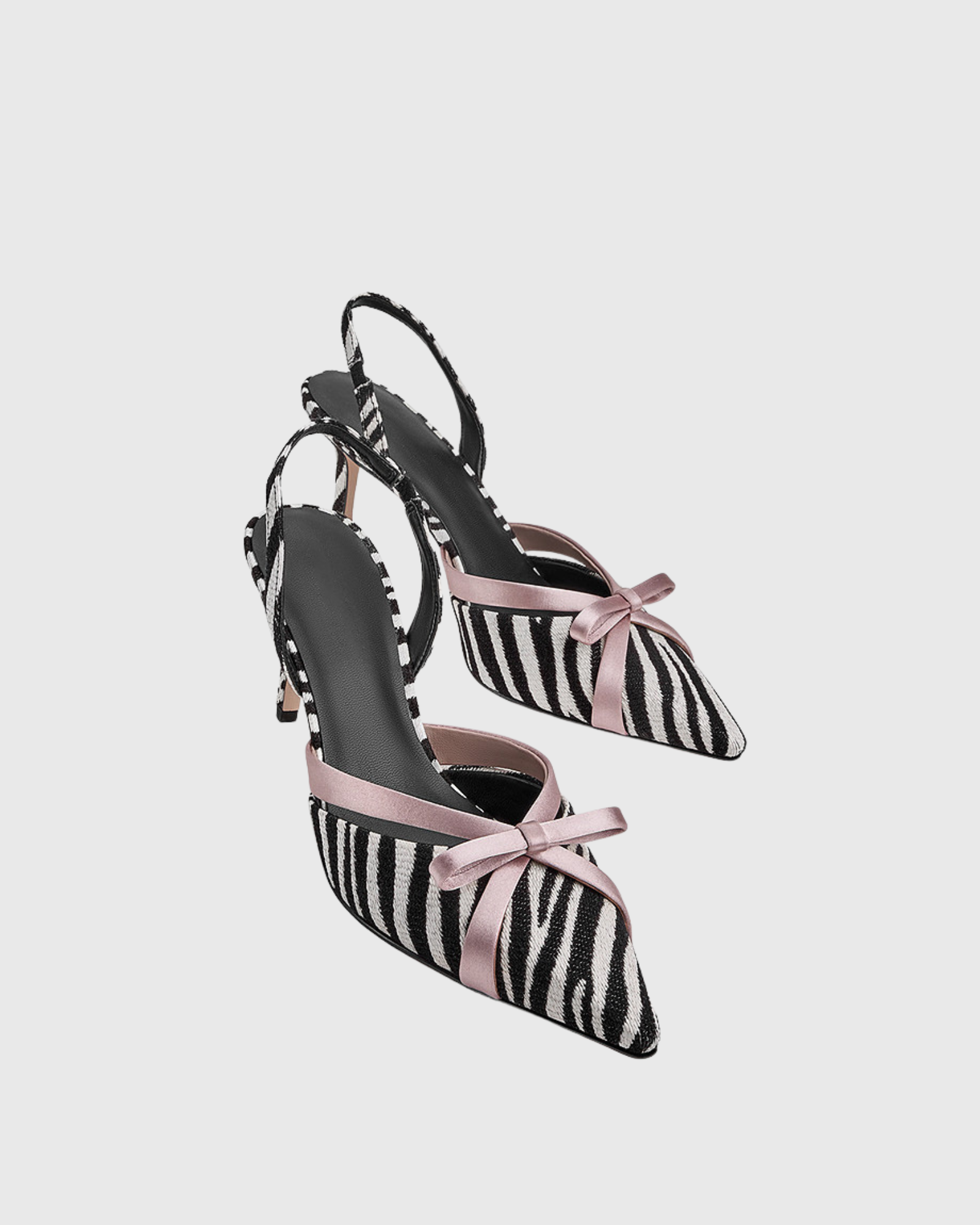 Astrix Bow Zebra Print Stiletto Sandals