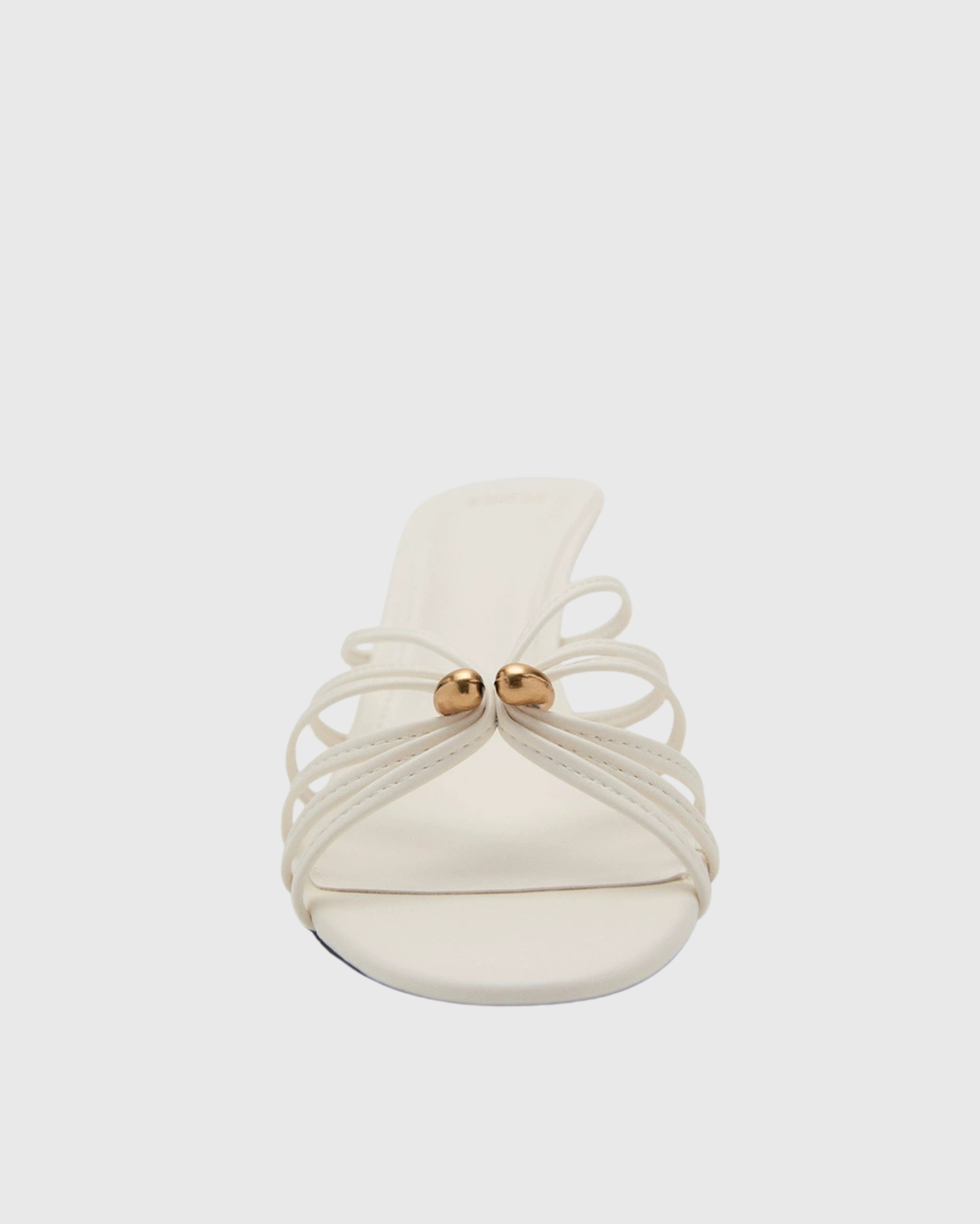 Roselle Metal Stiletto Mules In White
