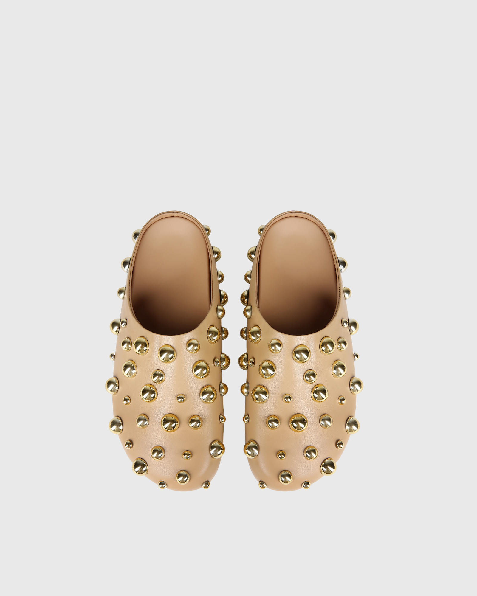 Winslow Metal Embellished Slippers In Almond