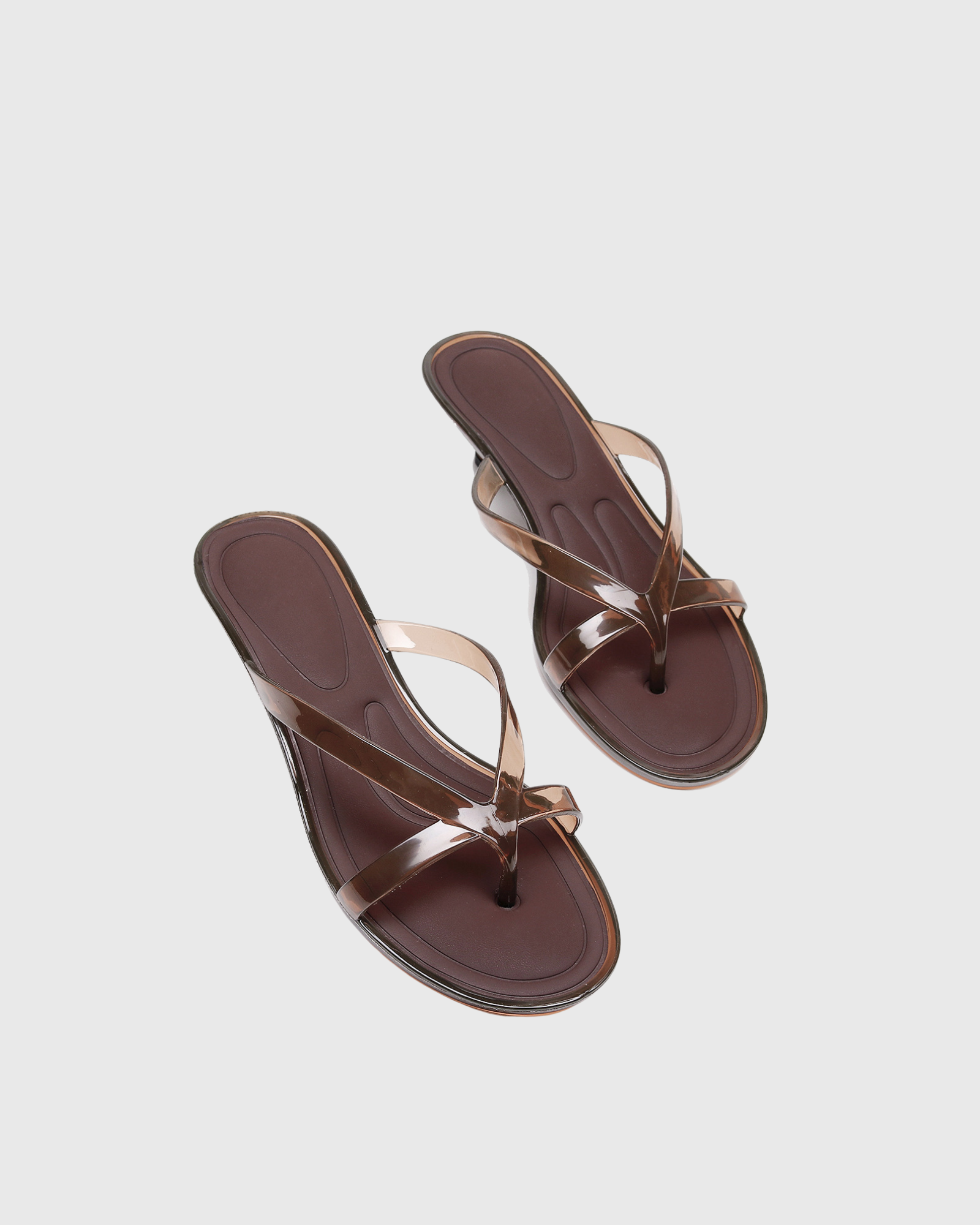 Kaevia Jelly PVC Thong Slippers In Brown 