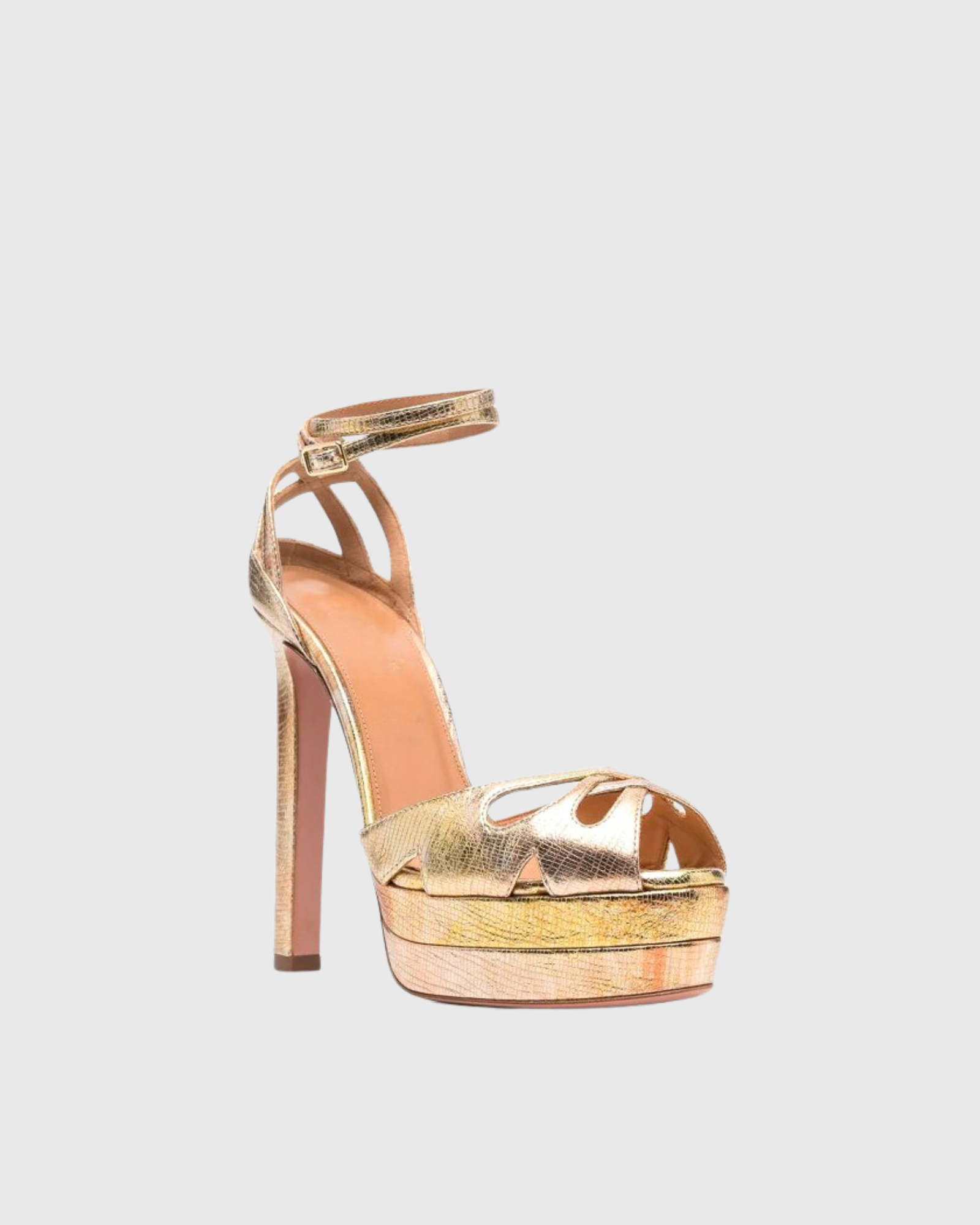 Lucienne Platform Strap Stiletto Sandals In Gold 