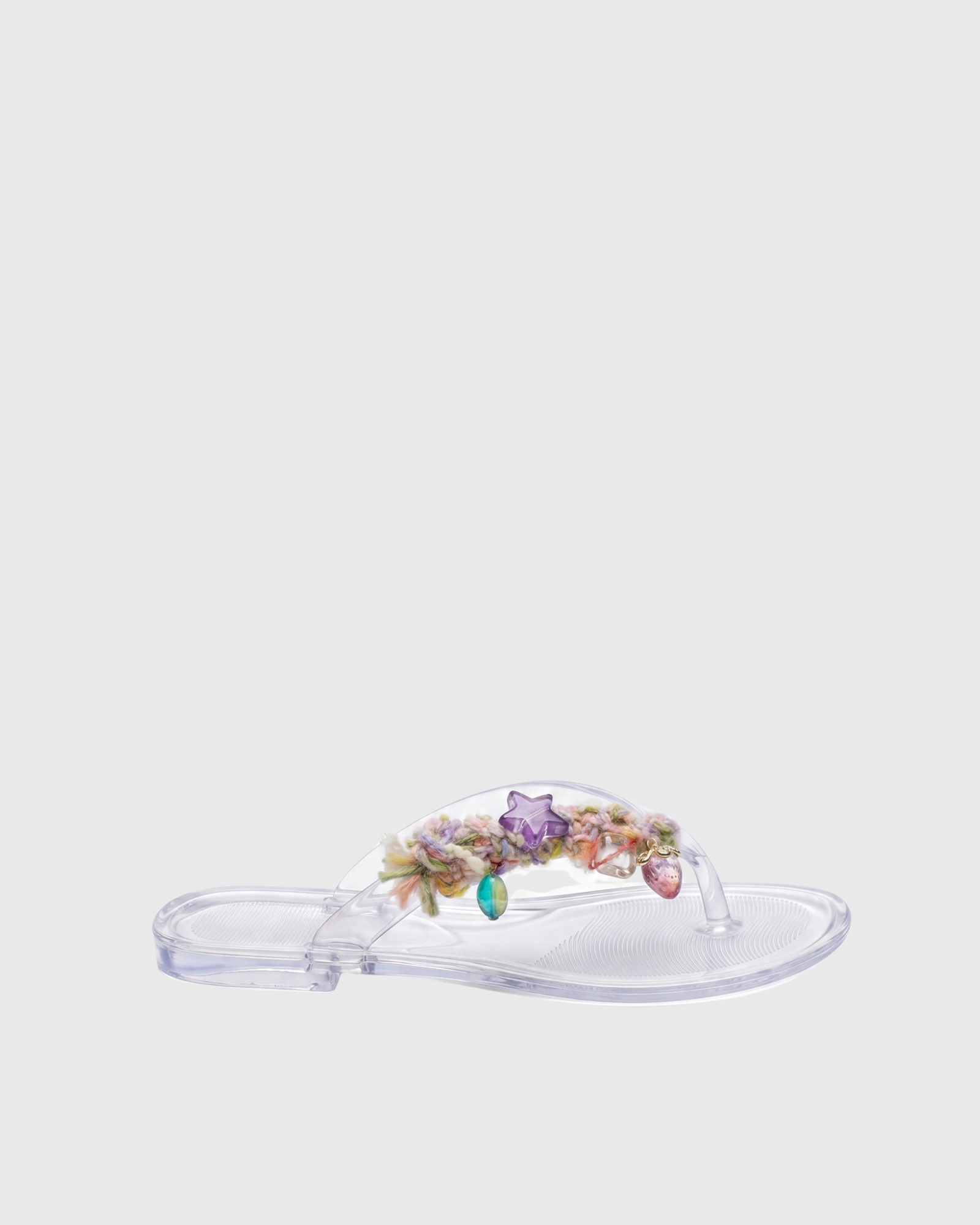 Elowen Embellished Jelly Thong Slippers In Clear