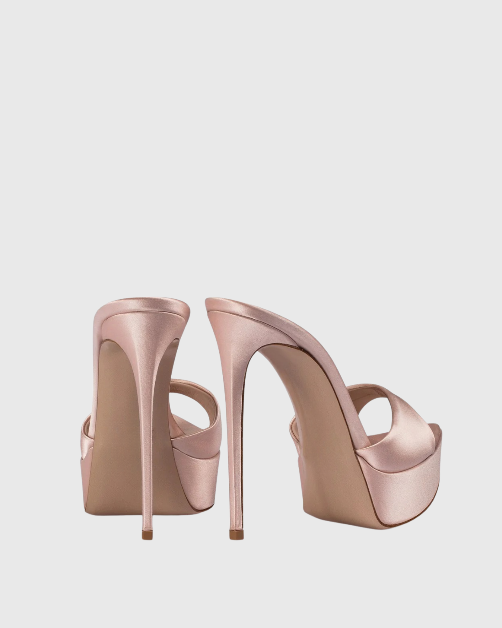 Iida Platform Satin Mules In Pink