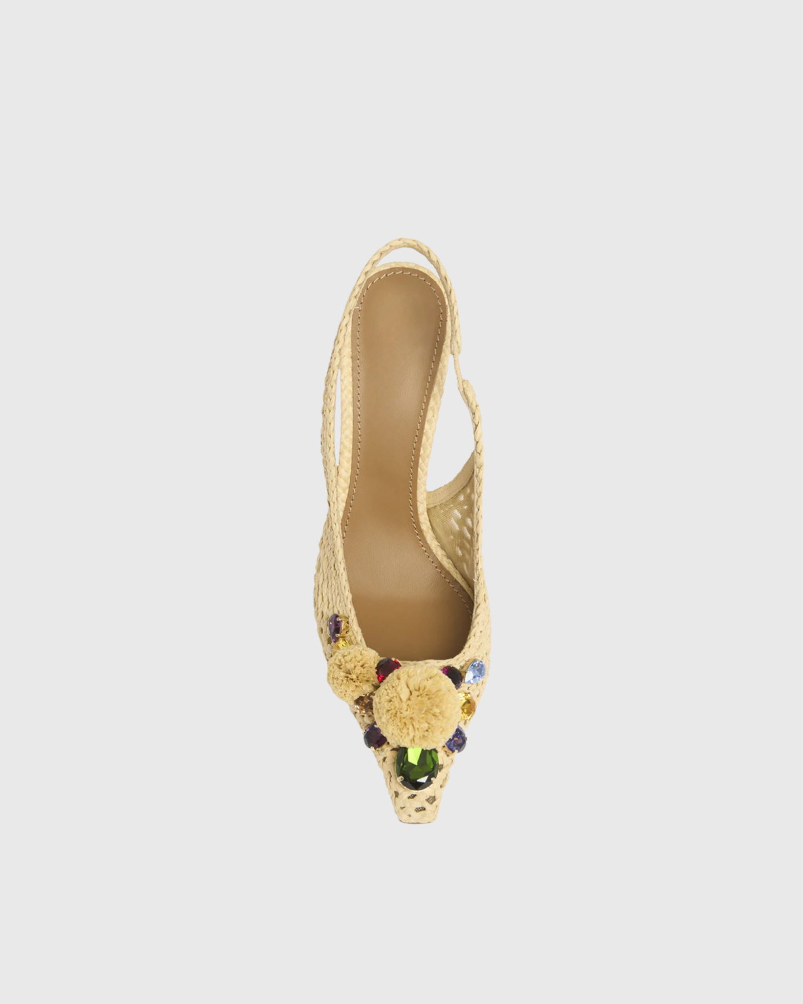 Thalassa Crochet Gem Sandals In Beige