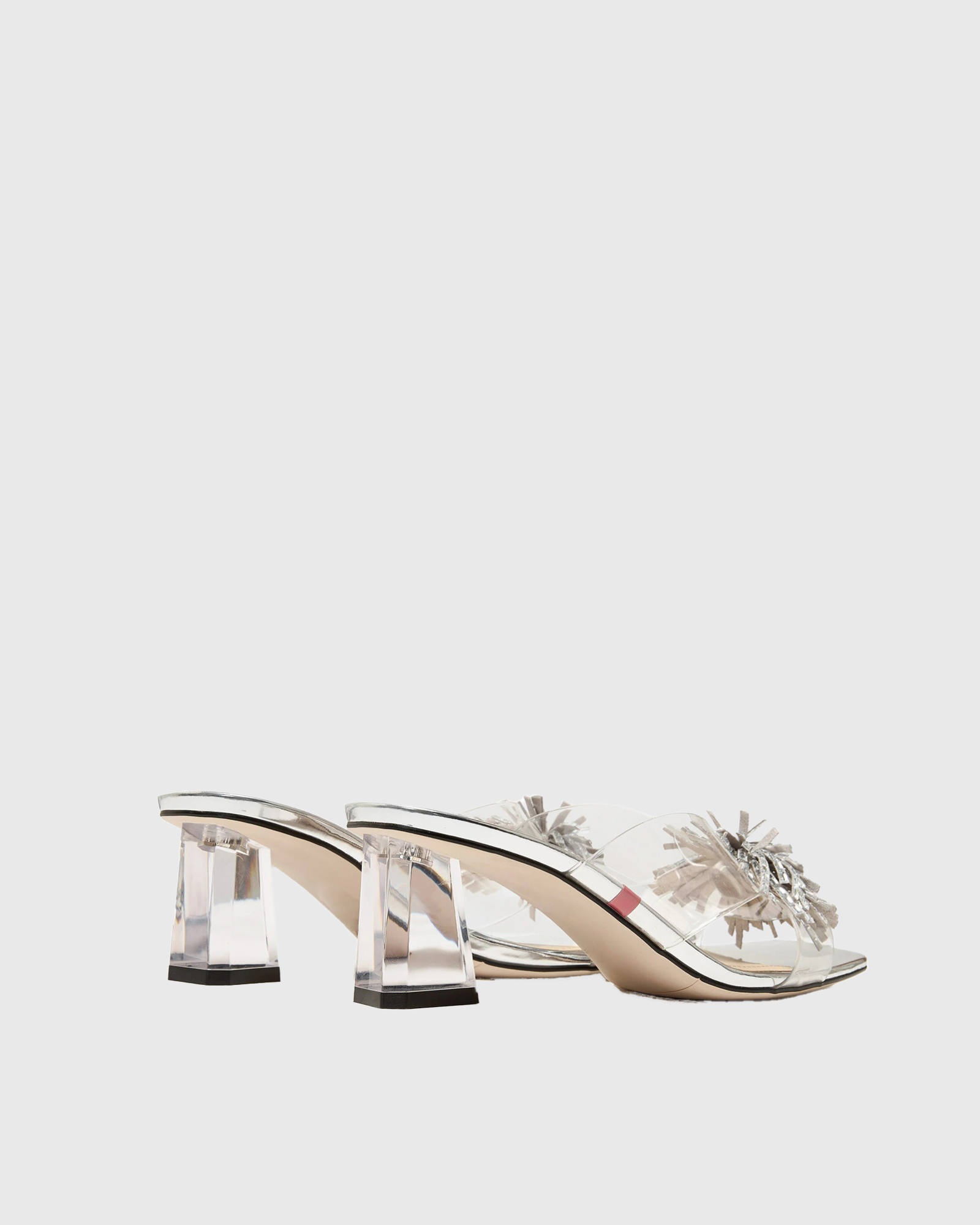 Ondine Crystal  Mules In Silver