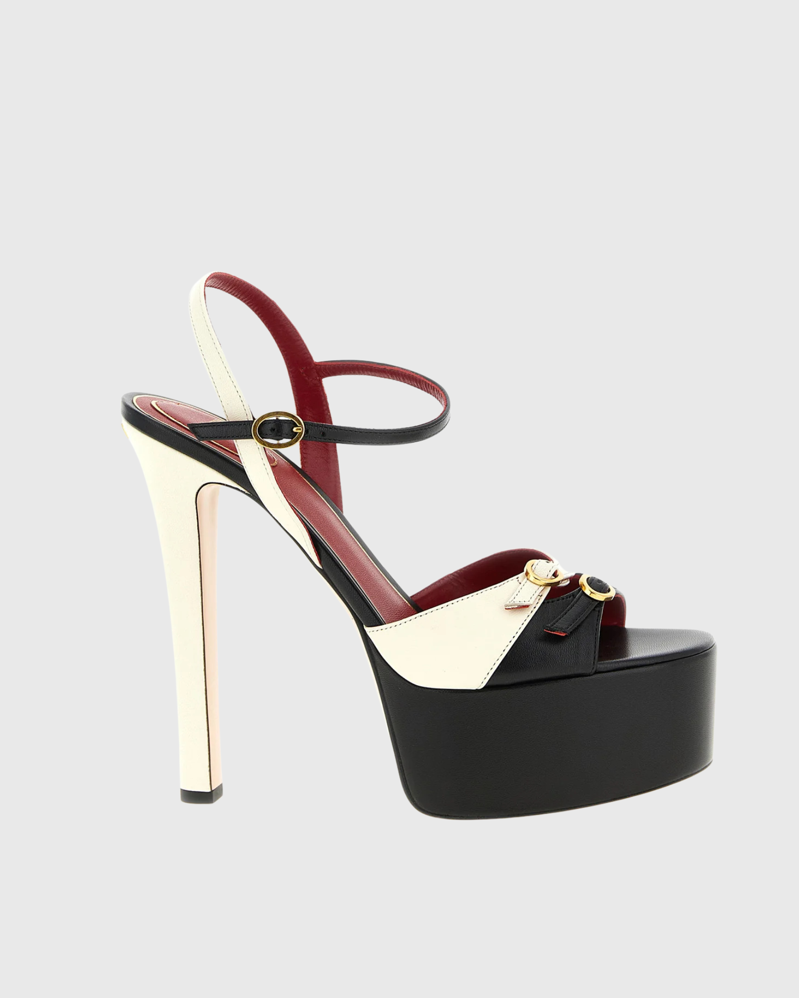 Rutherford Buckle Platform Sandals In Black