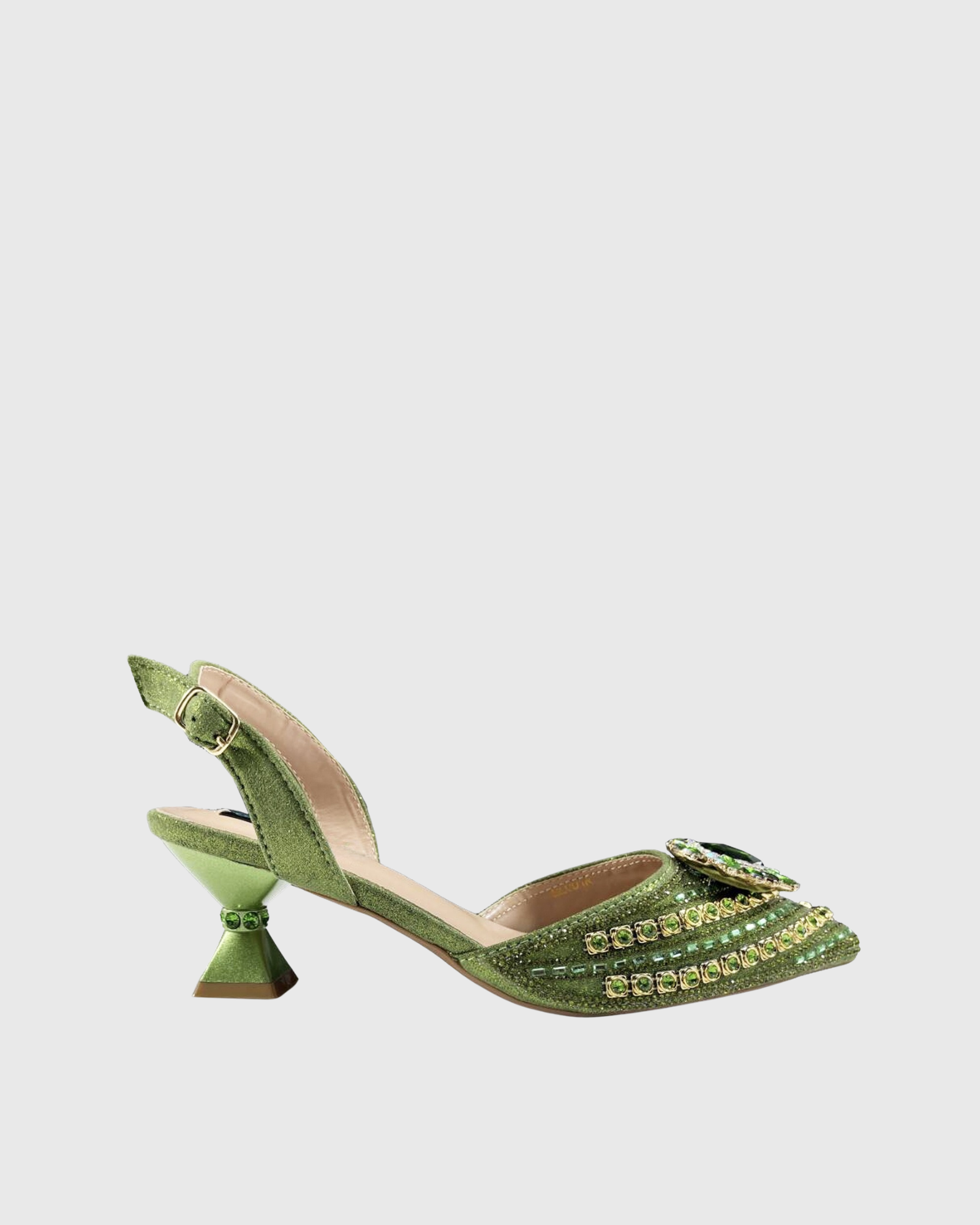 Talyne Crystal Slingback Sandals In Green