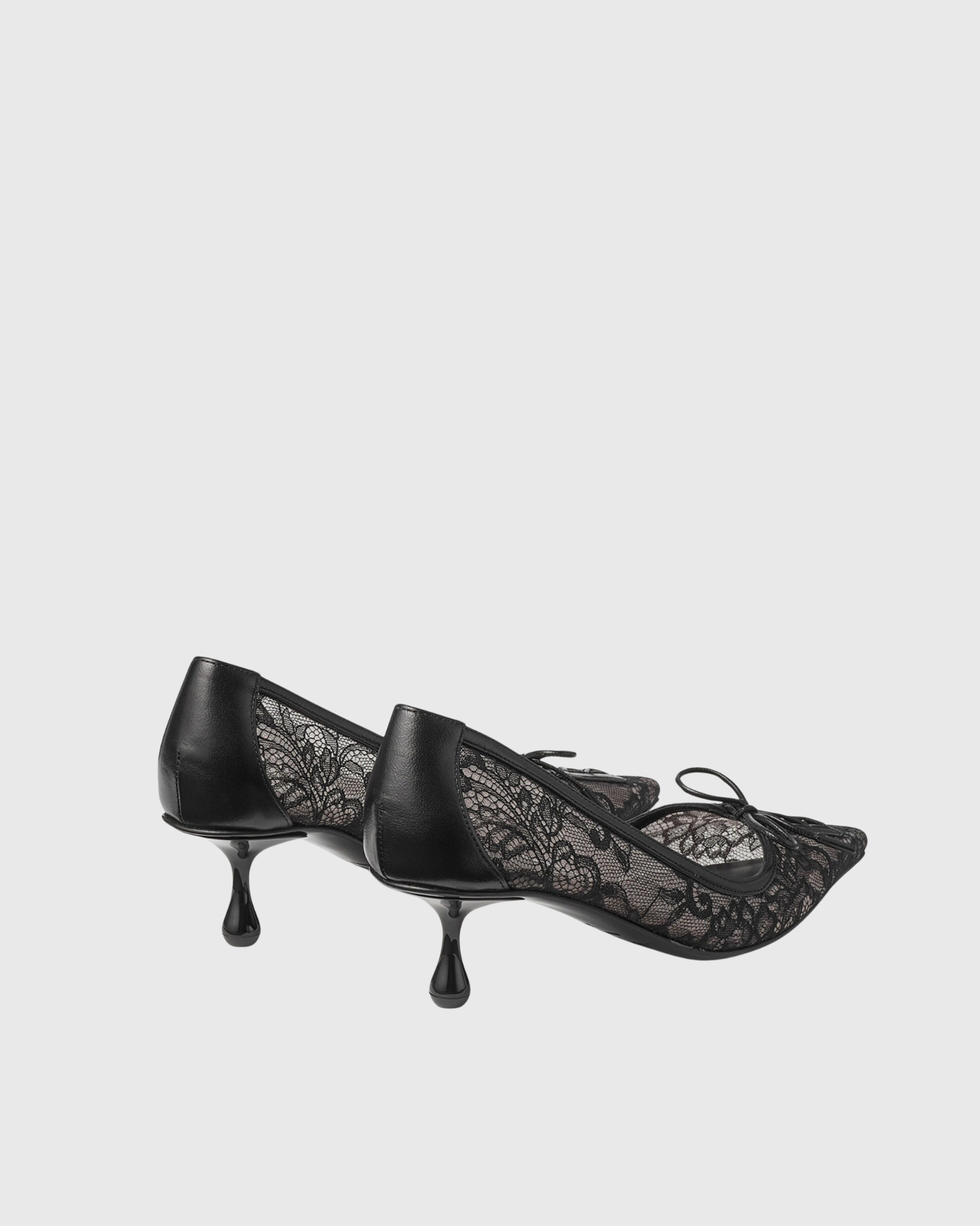 Vireya Lace Up Lace Kitten Heels In Black