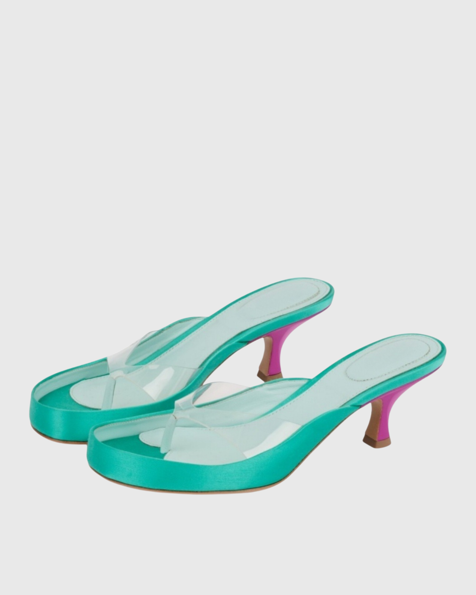 Kari Splicing Thong Mules In Green