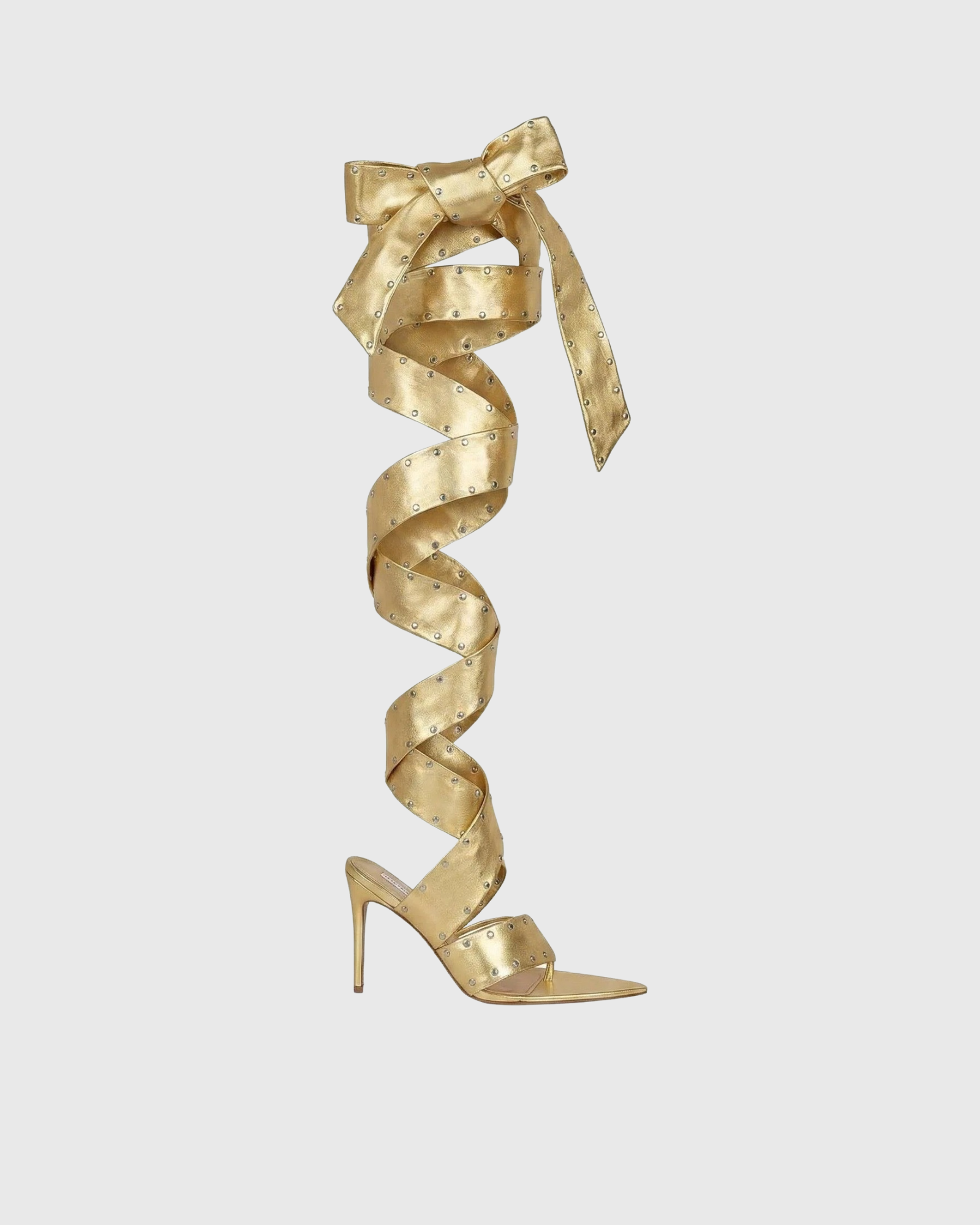 Lea Rivet Lace Up Sandals In Gold