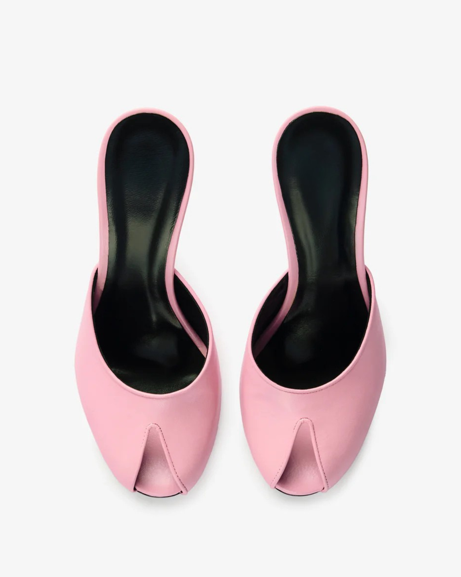 Lecia Peep Toe Mules In Pink
