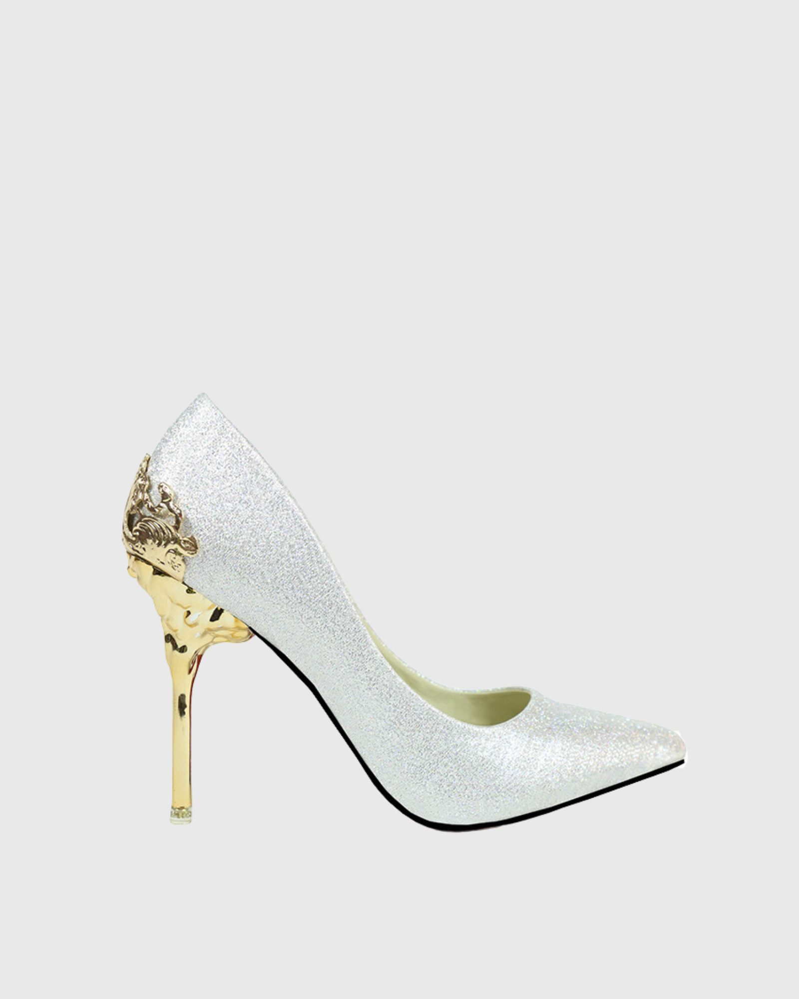 Cleo Flower Heel Pumps In Silver