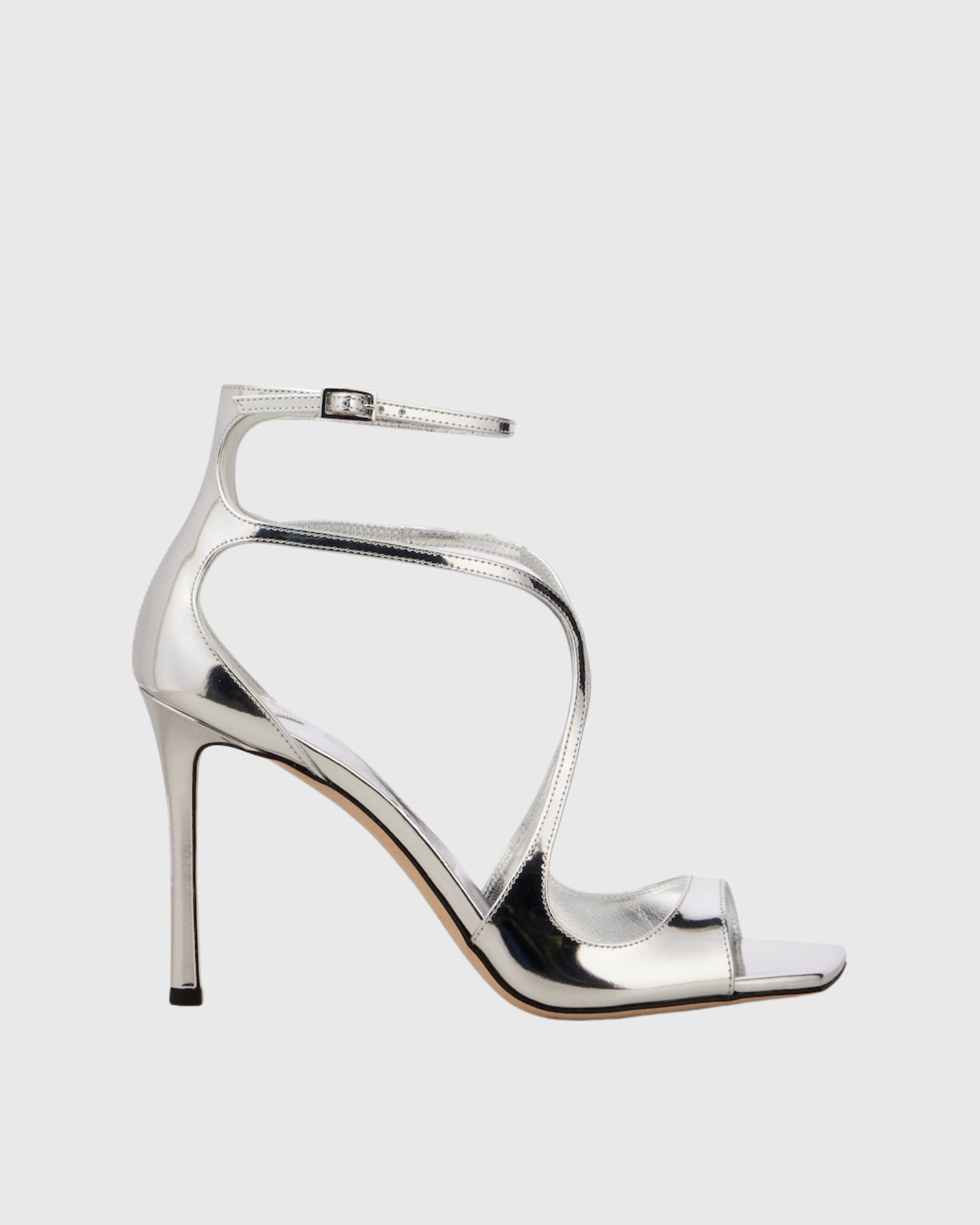 Aryana Metallic Strap Sandals In Sliver