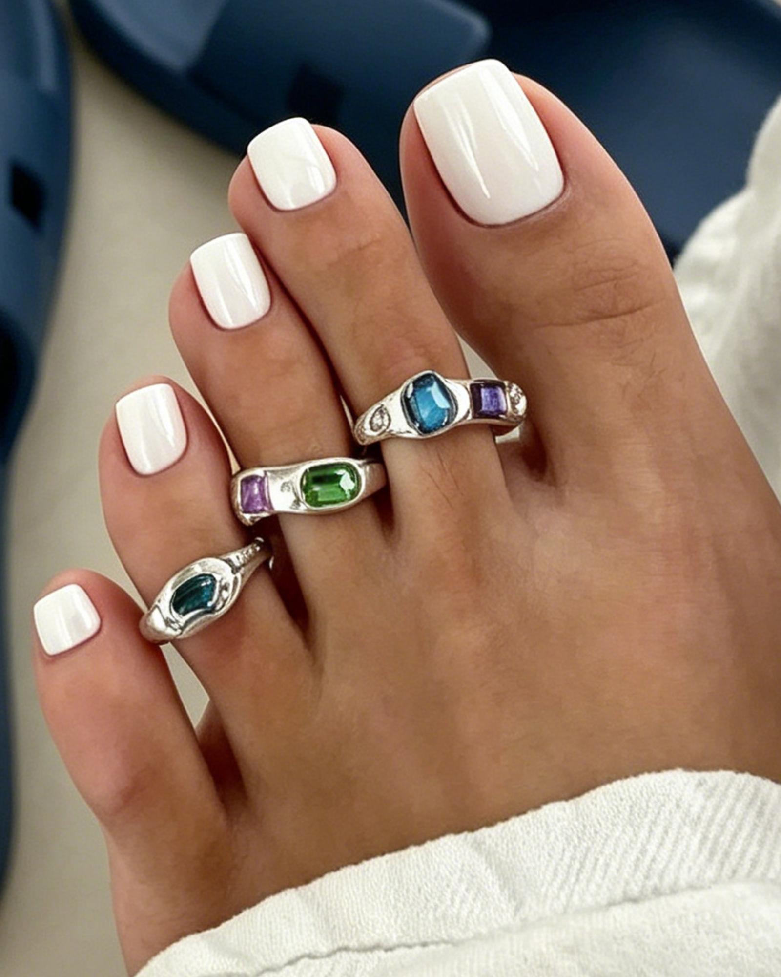 Candy Gem Toe Ring Set