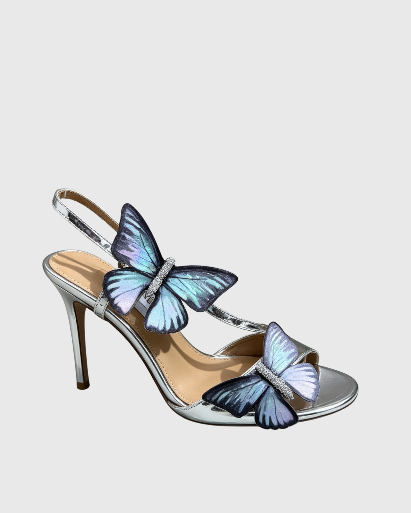 Meral Butterfly Slingback Sandals In Blue