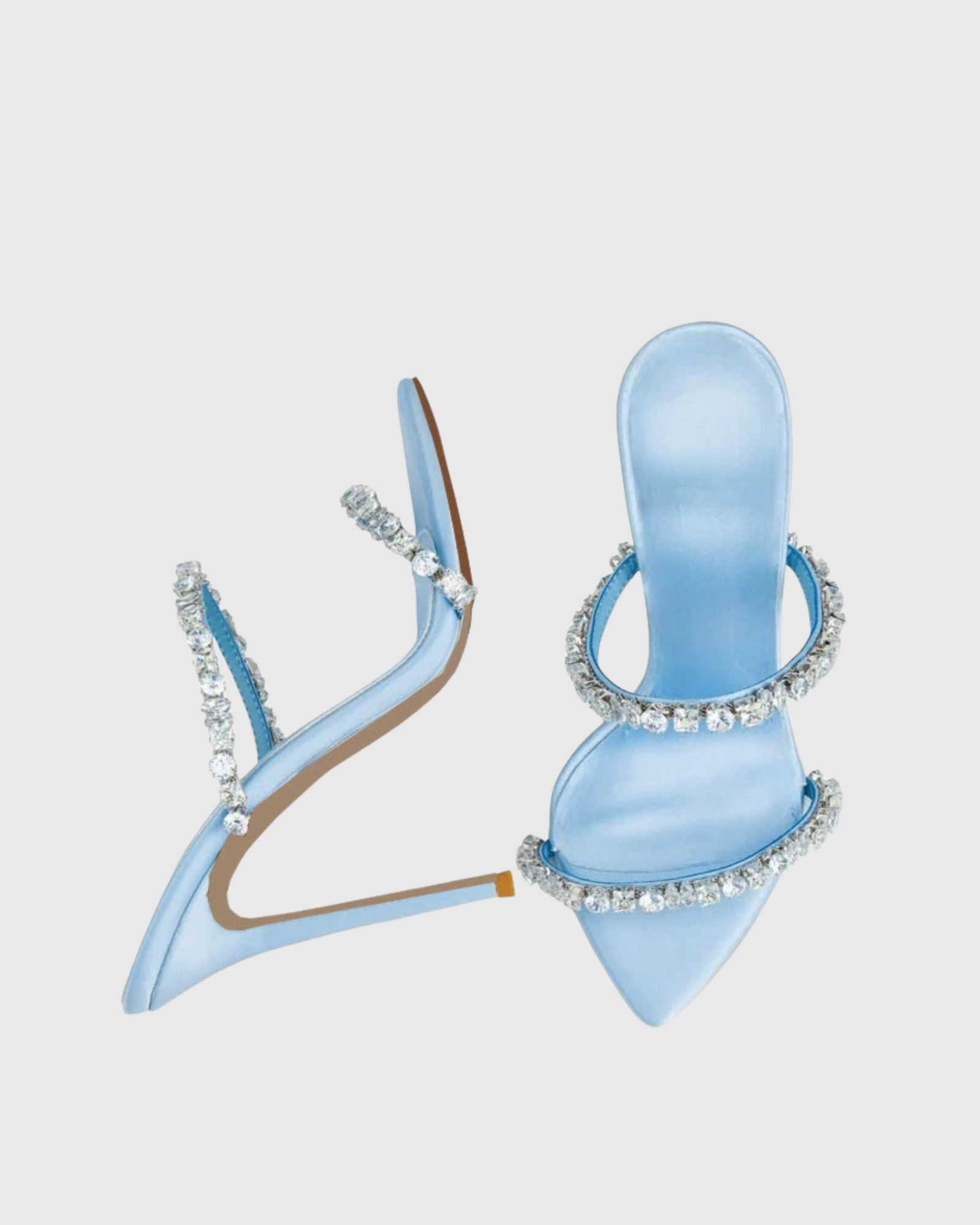 Laxmi Gem Strap Sandals In Baby Blue