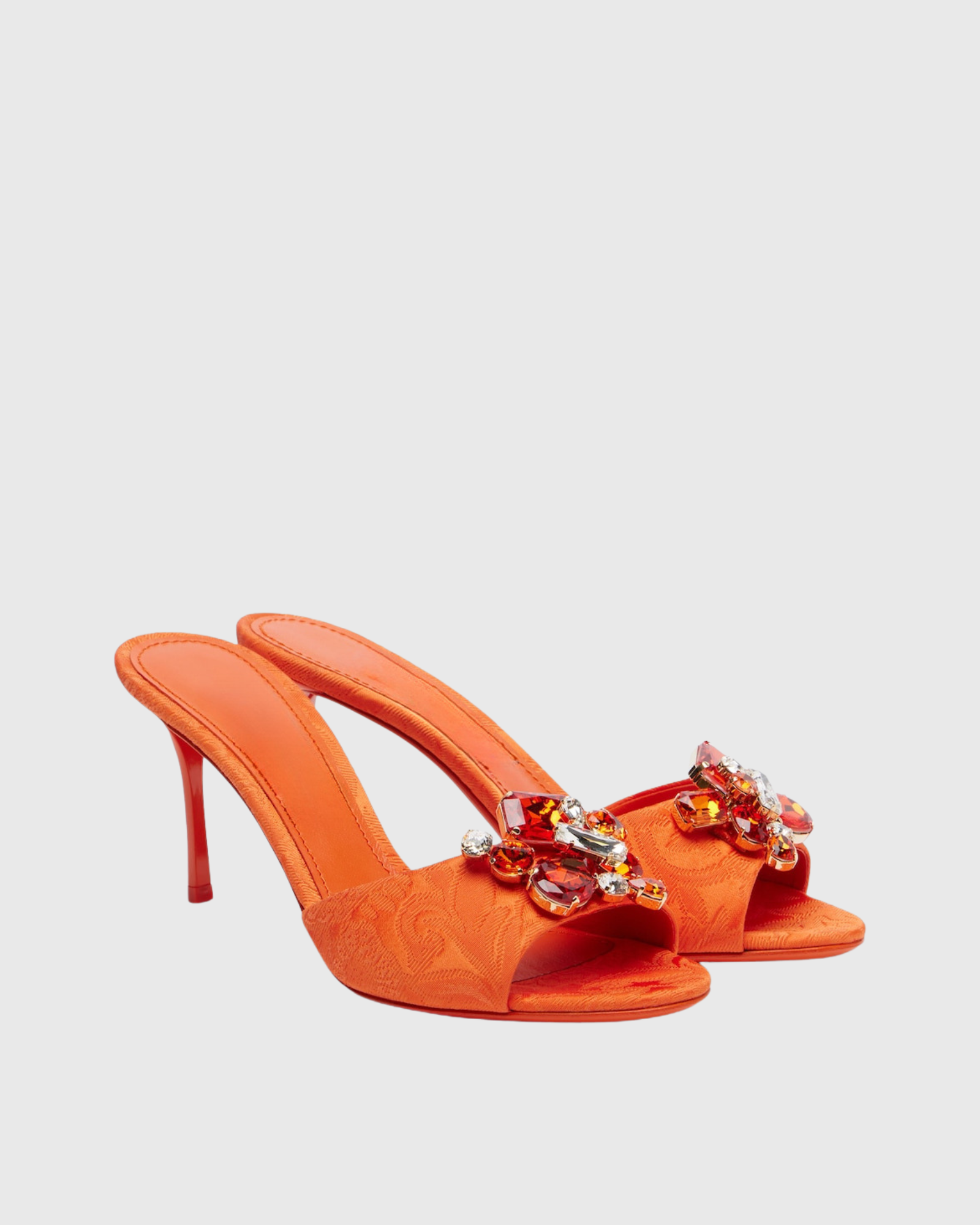 Moe Rhinestone Mules In Orange