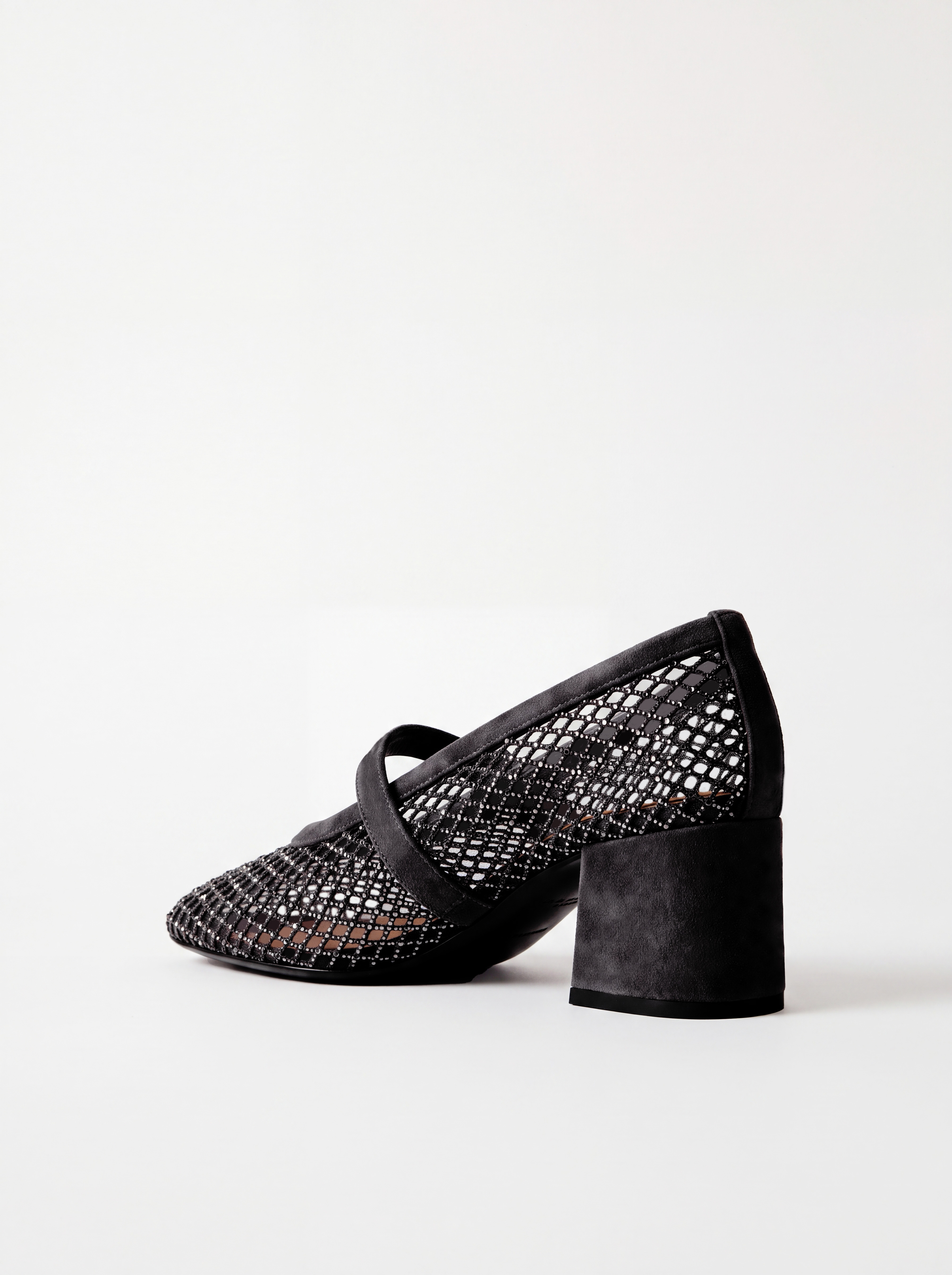 Mojca Rhinestone Fishnet Mary Janes