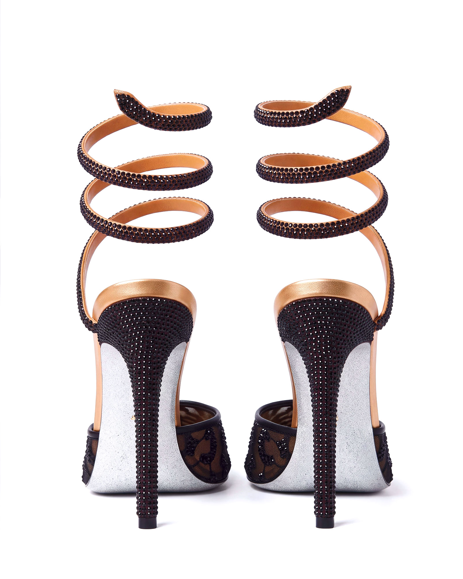 Milja  Leopard Print Rhinestone Snake Pumps In Brown