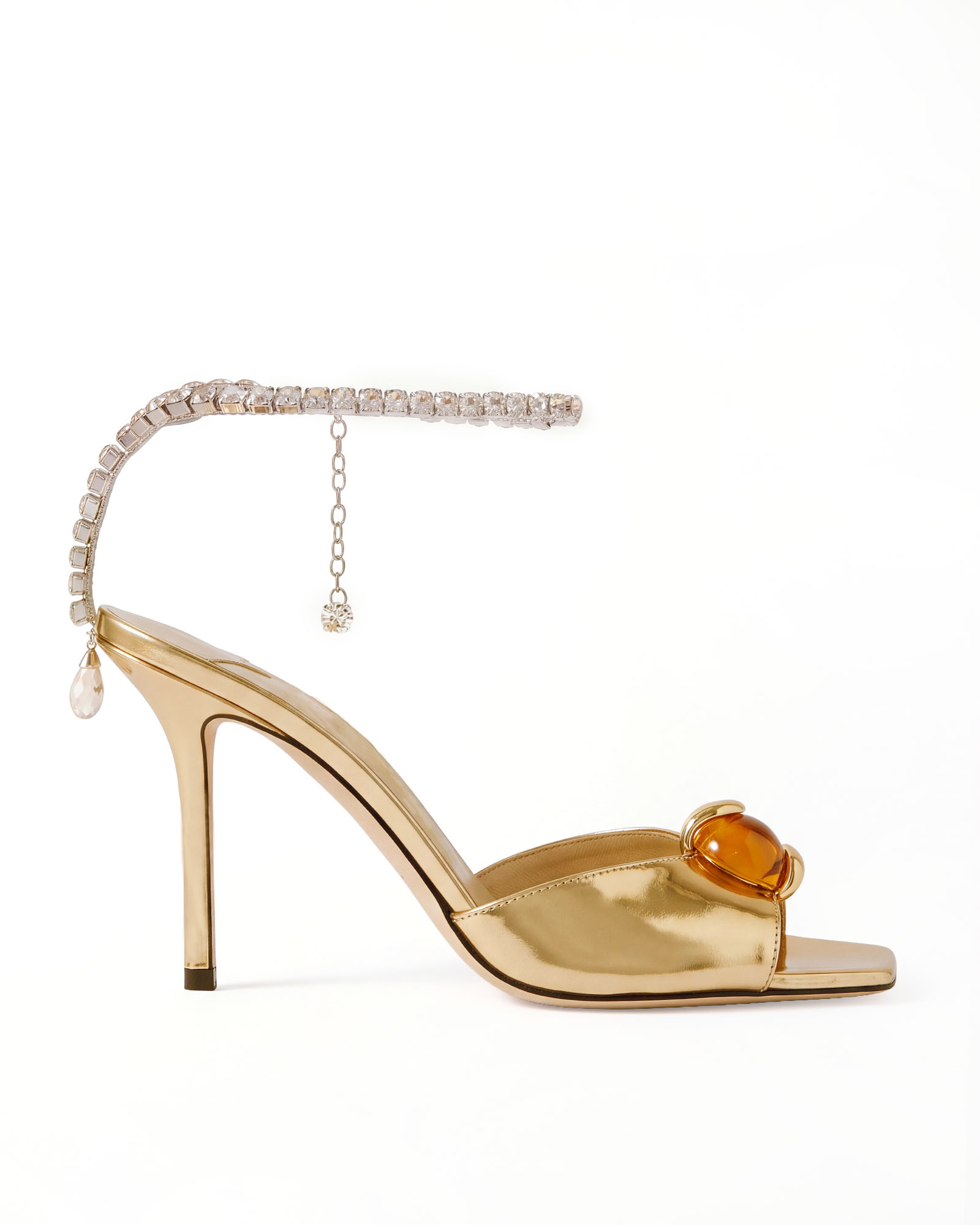 Murna Amber Jewel Ankle Chain Sandals