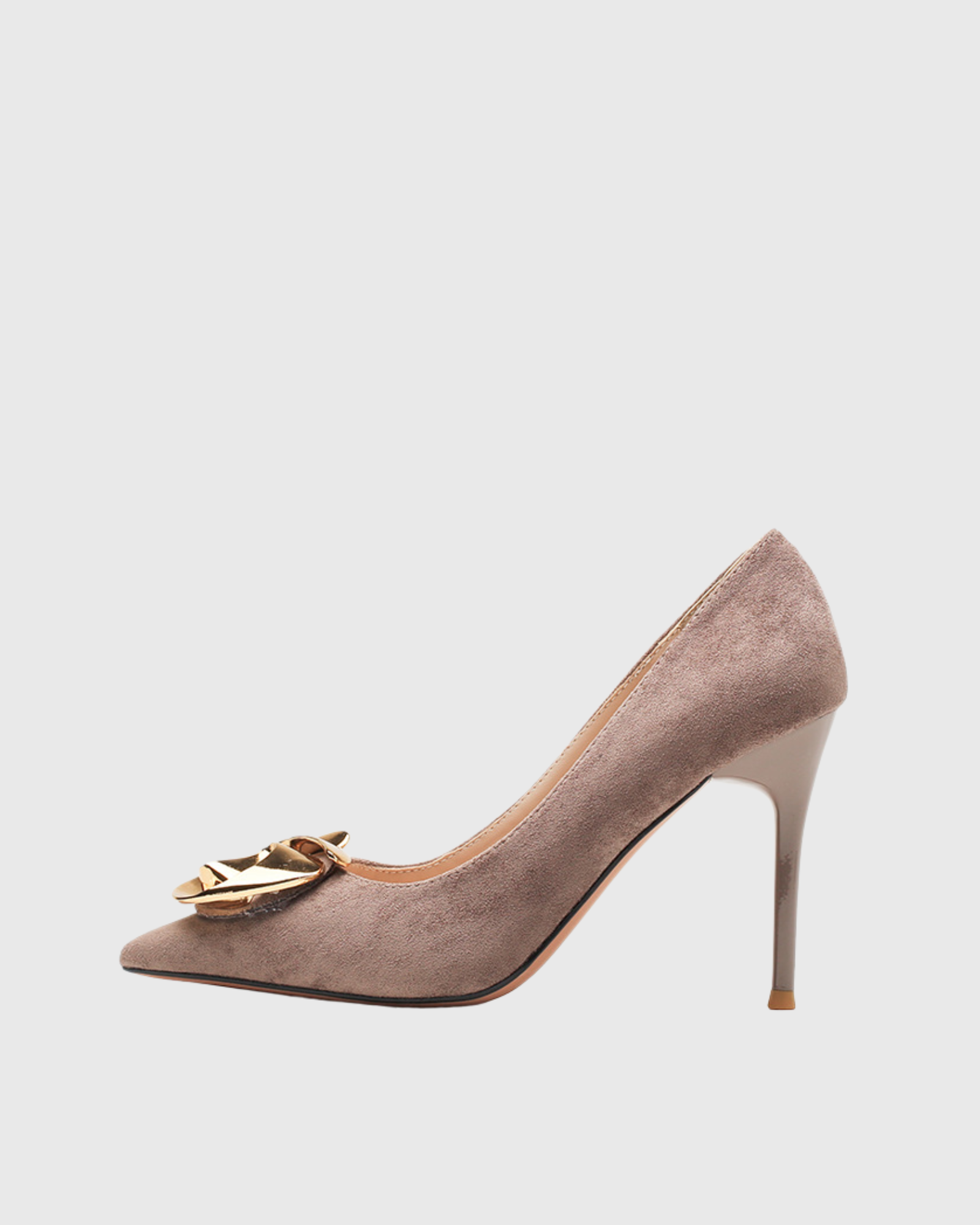 Yanaba Metal Flower Pumps In Khaki