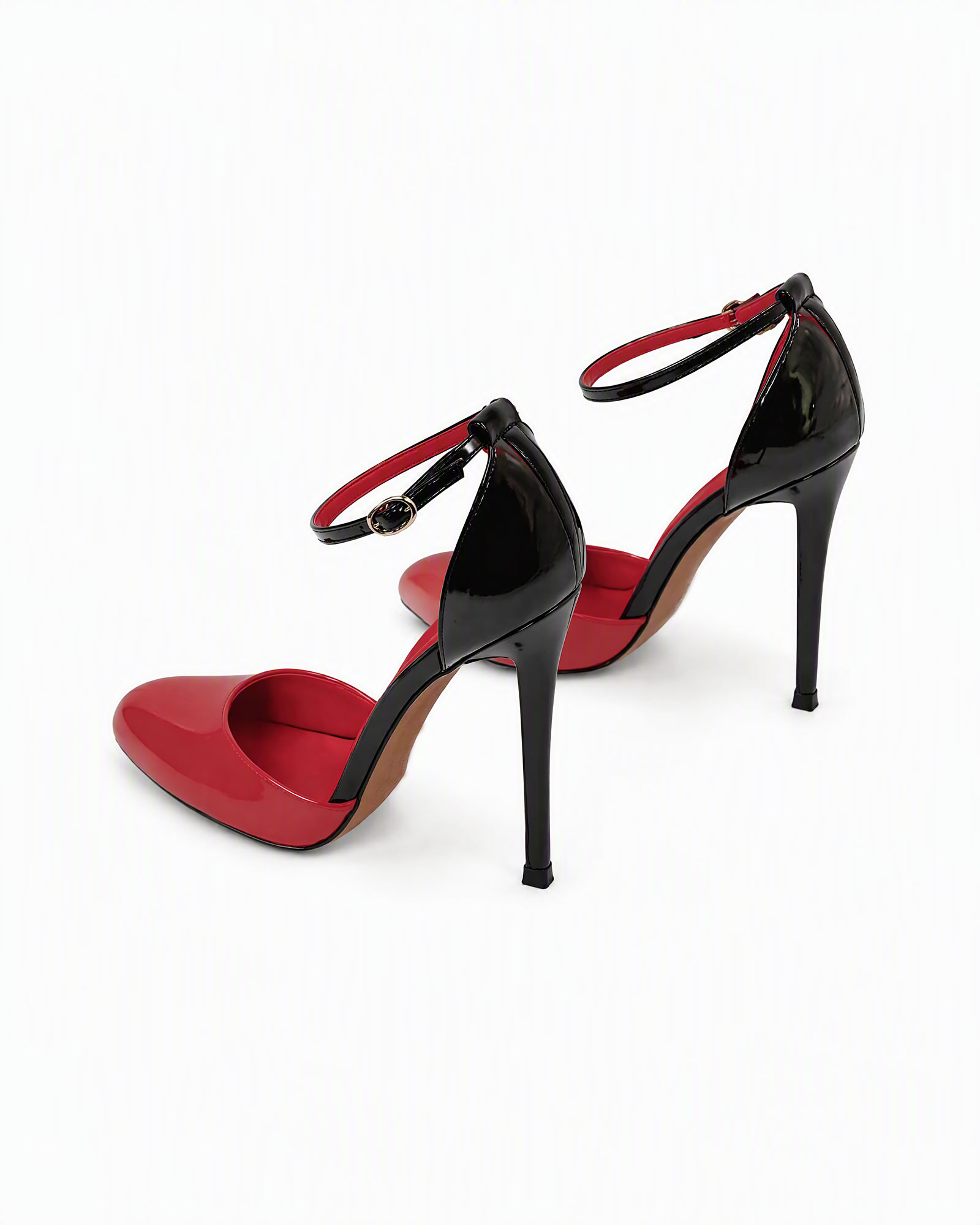 Nadka Black&Red Splicing Strap Pumps