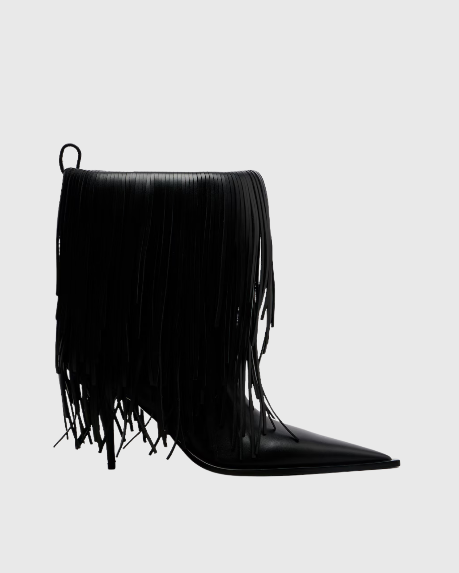 Najah Fringe Ankle Boots In Black