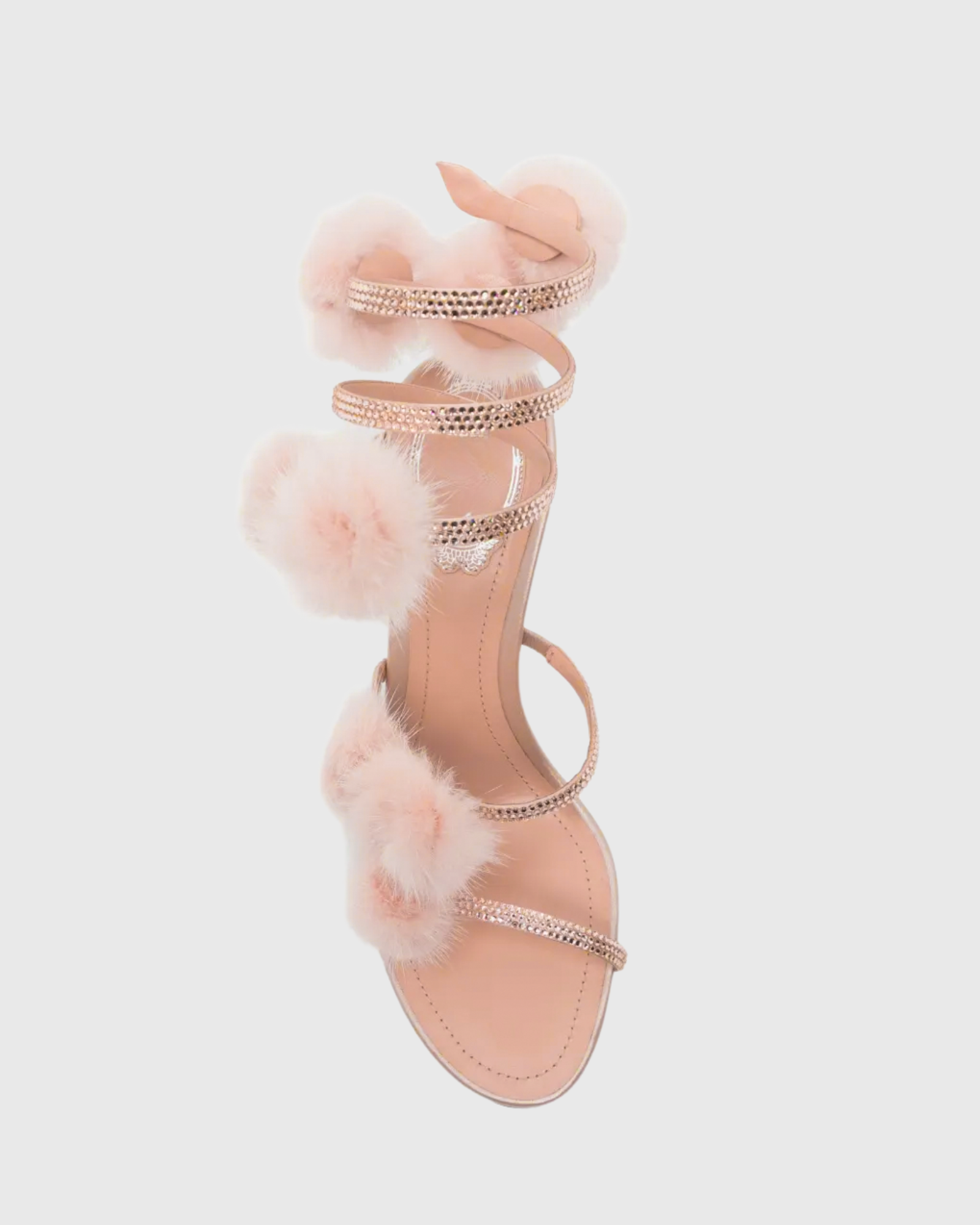 Najiba Feather Snake Sandals In Pink