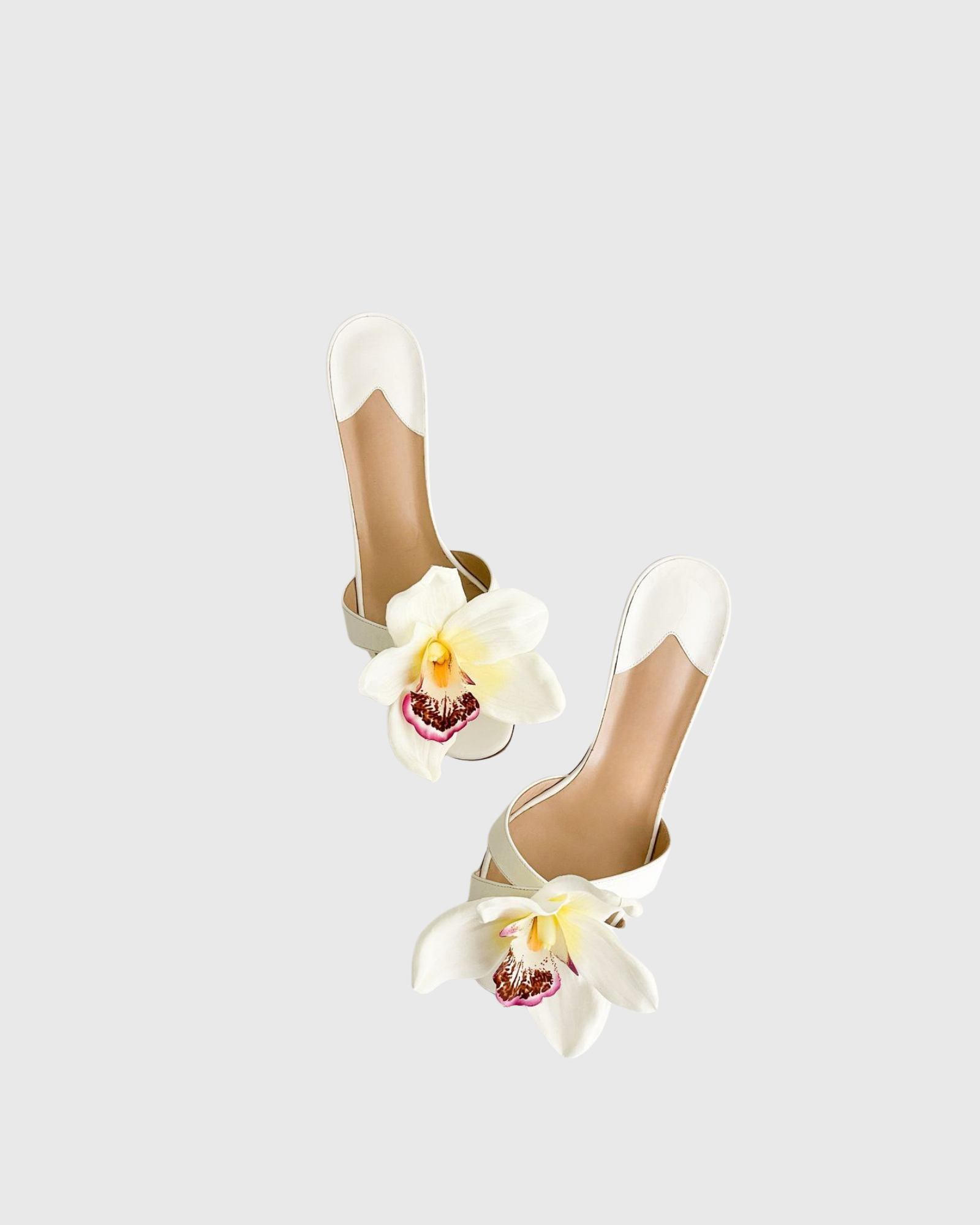 Maurizia Flower Mules In White