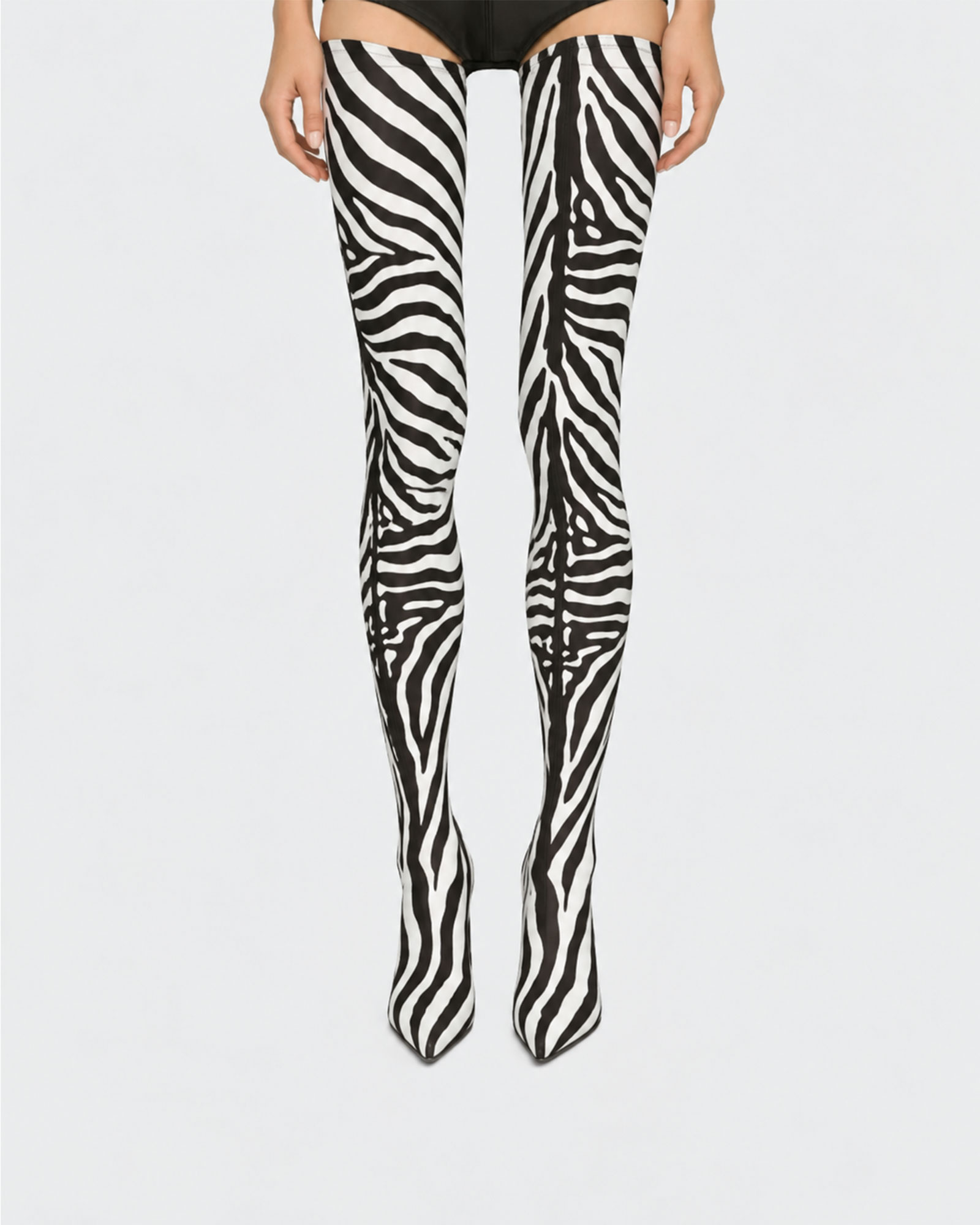 Claretta Zebra Print Over The Knee Boots
