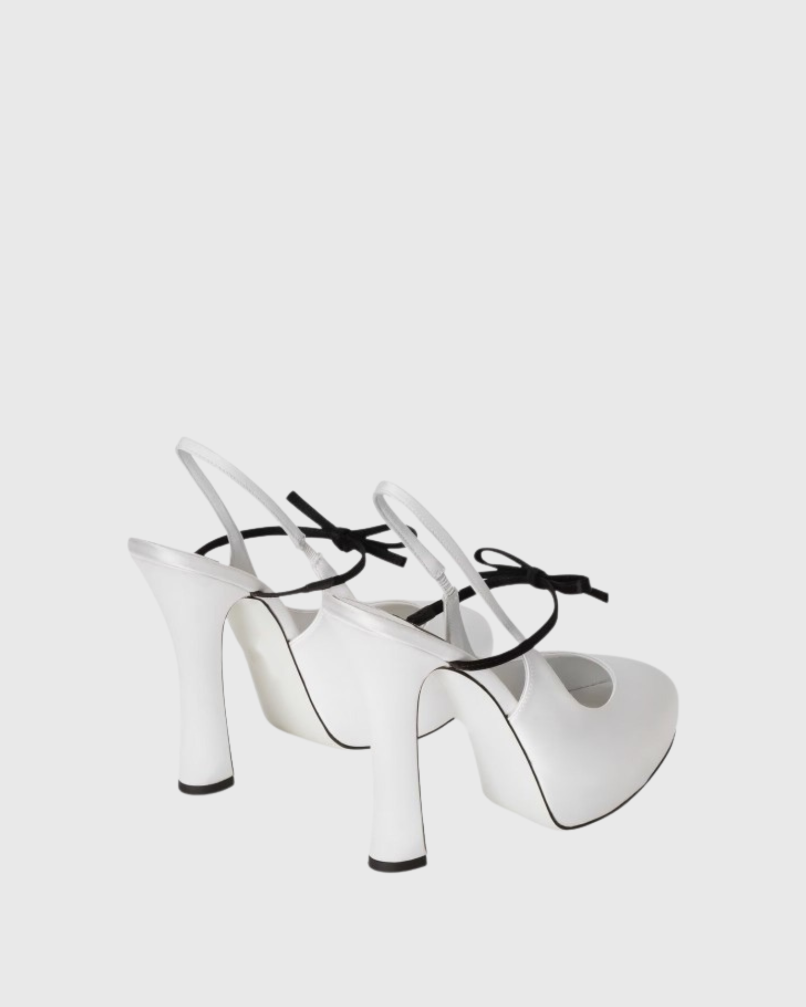 Saidi Bow Satin Pumps In White