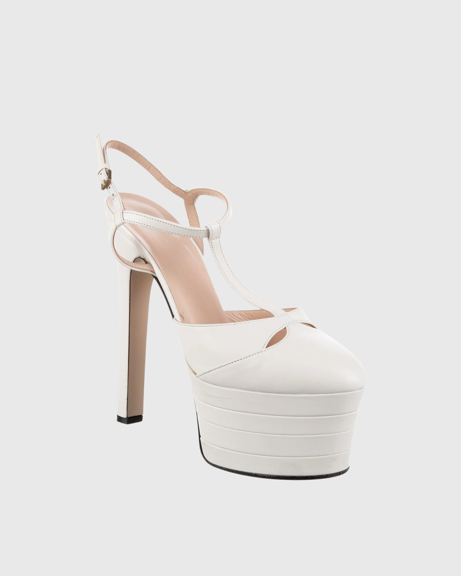 Dionisia Vintage Platform Heels In White