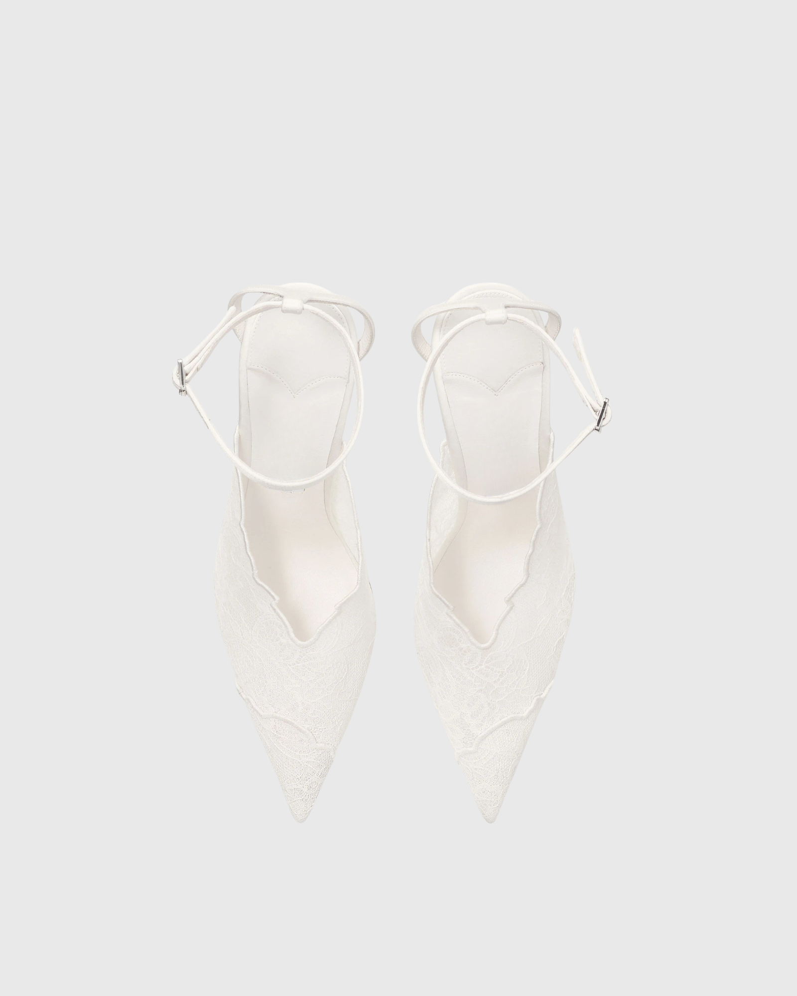 Keane Lace Stiletto Heels In White