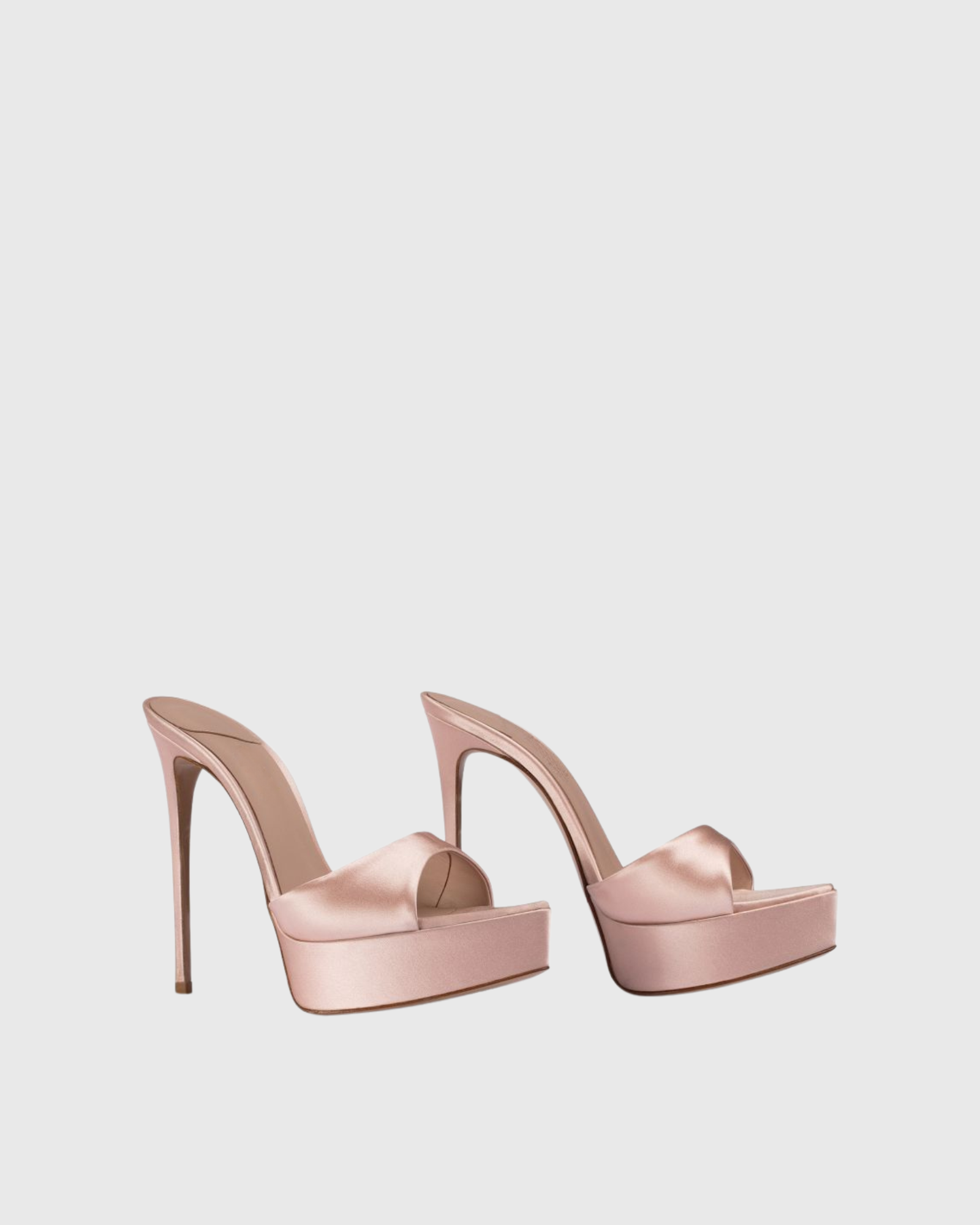 Florence Platform Satin Mules In Pink