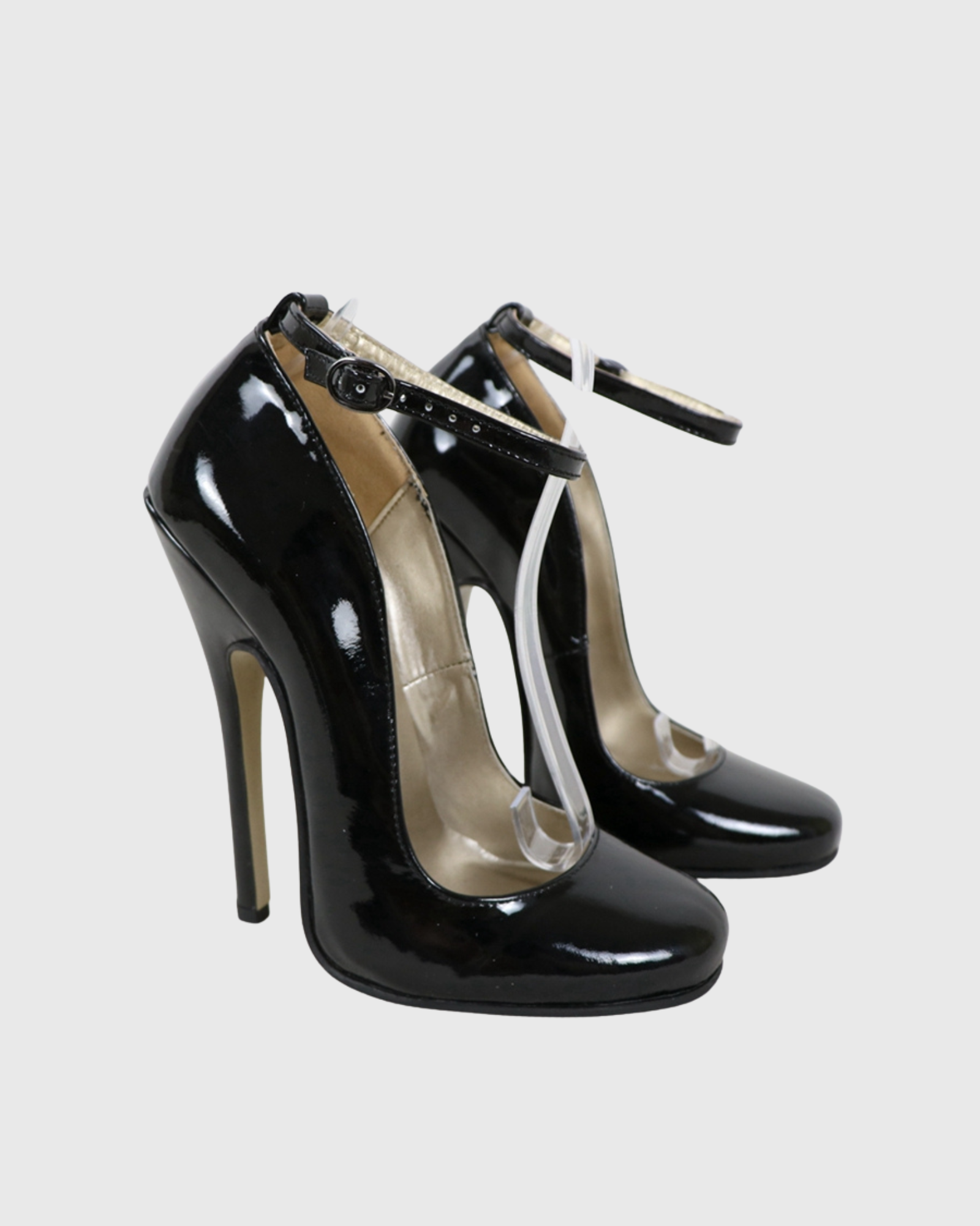 Jolie Fetish Strap Pumps In Black