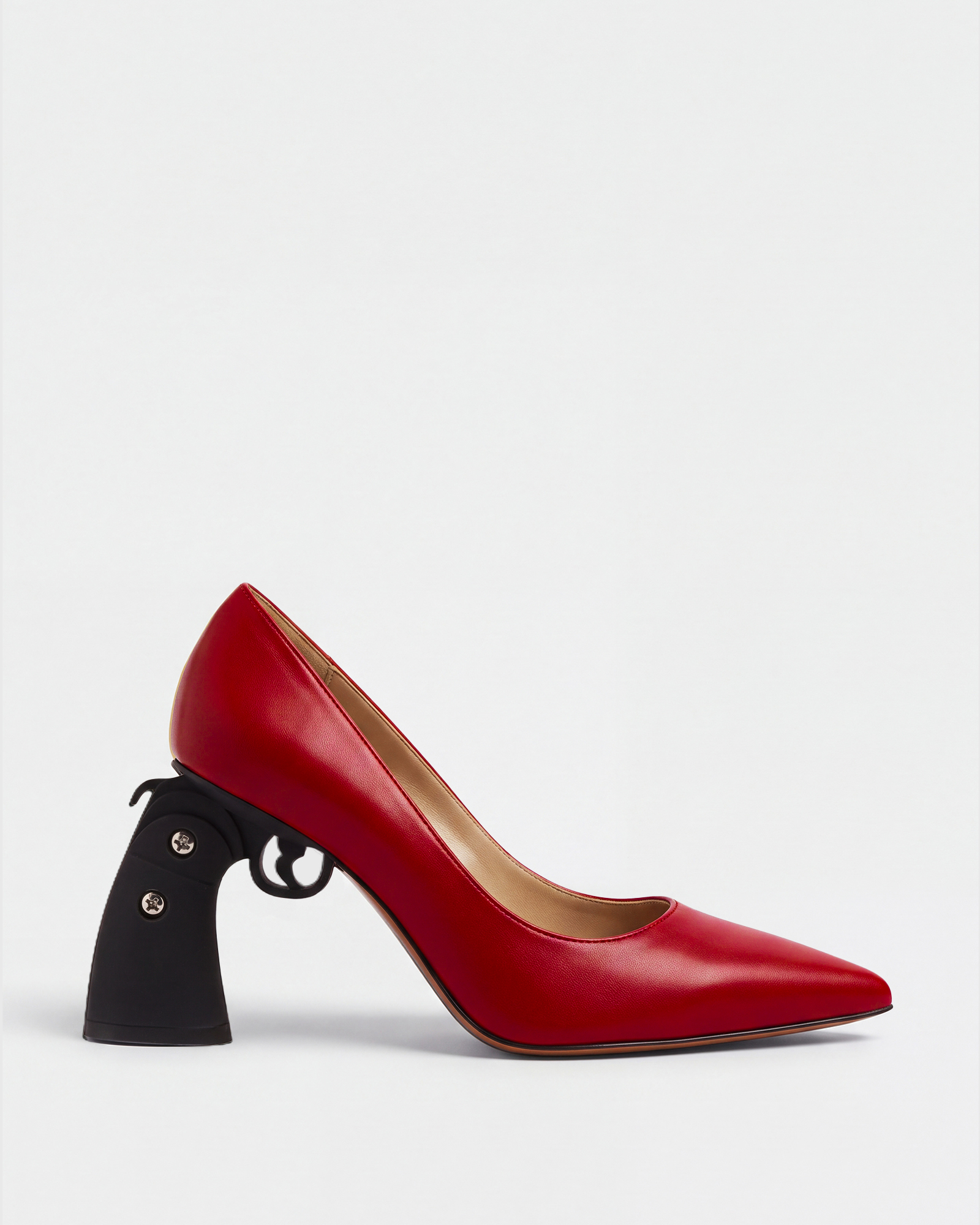 Roxie Sculptural Gun Heels In Red