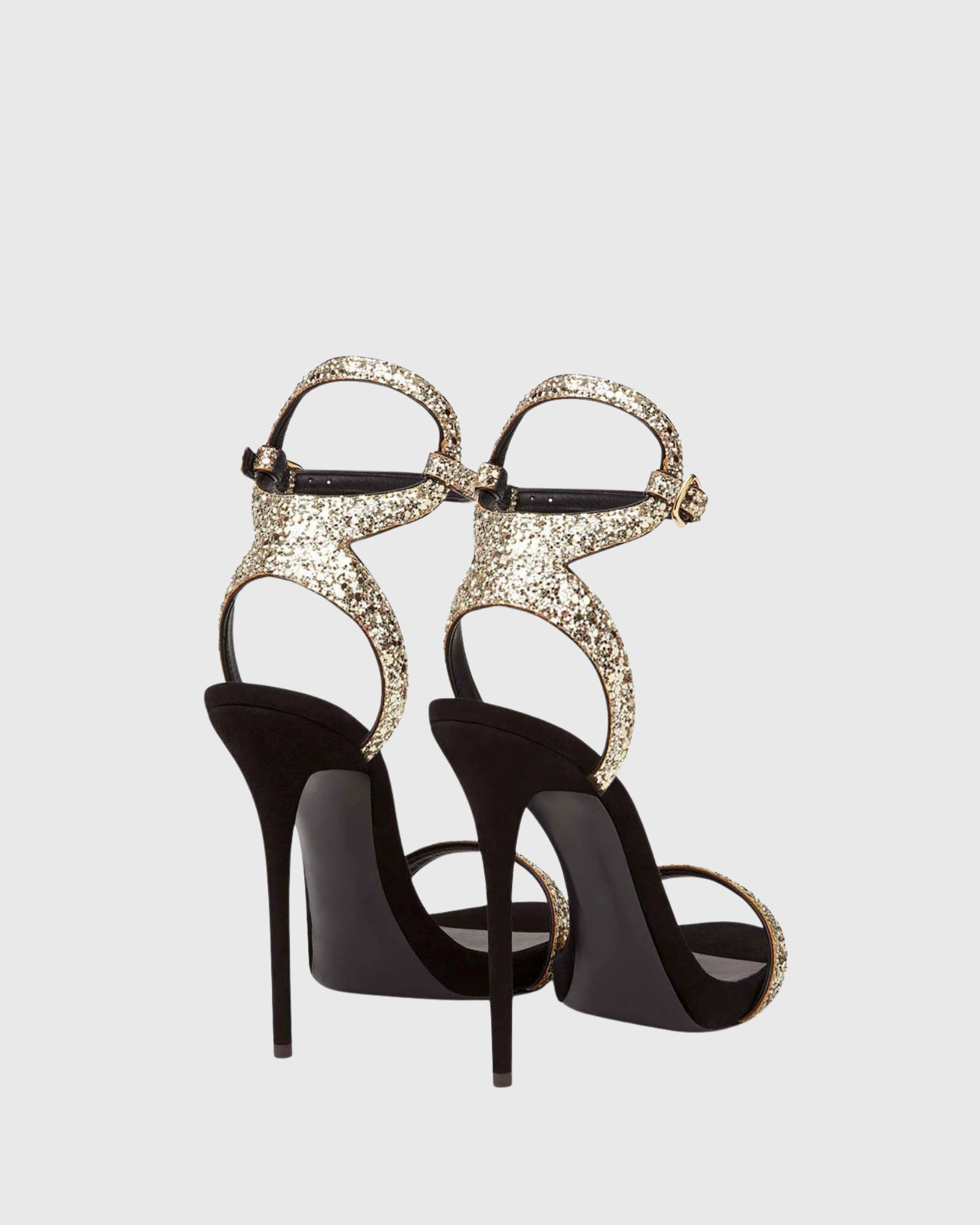 Lunelle Sequin Leather Sandals In Black