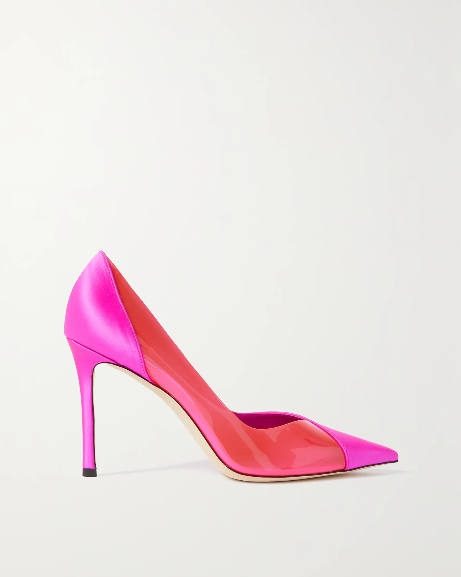 Tiesa PVC Satin Pumps In Hot Pink