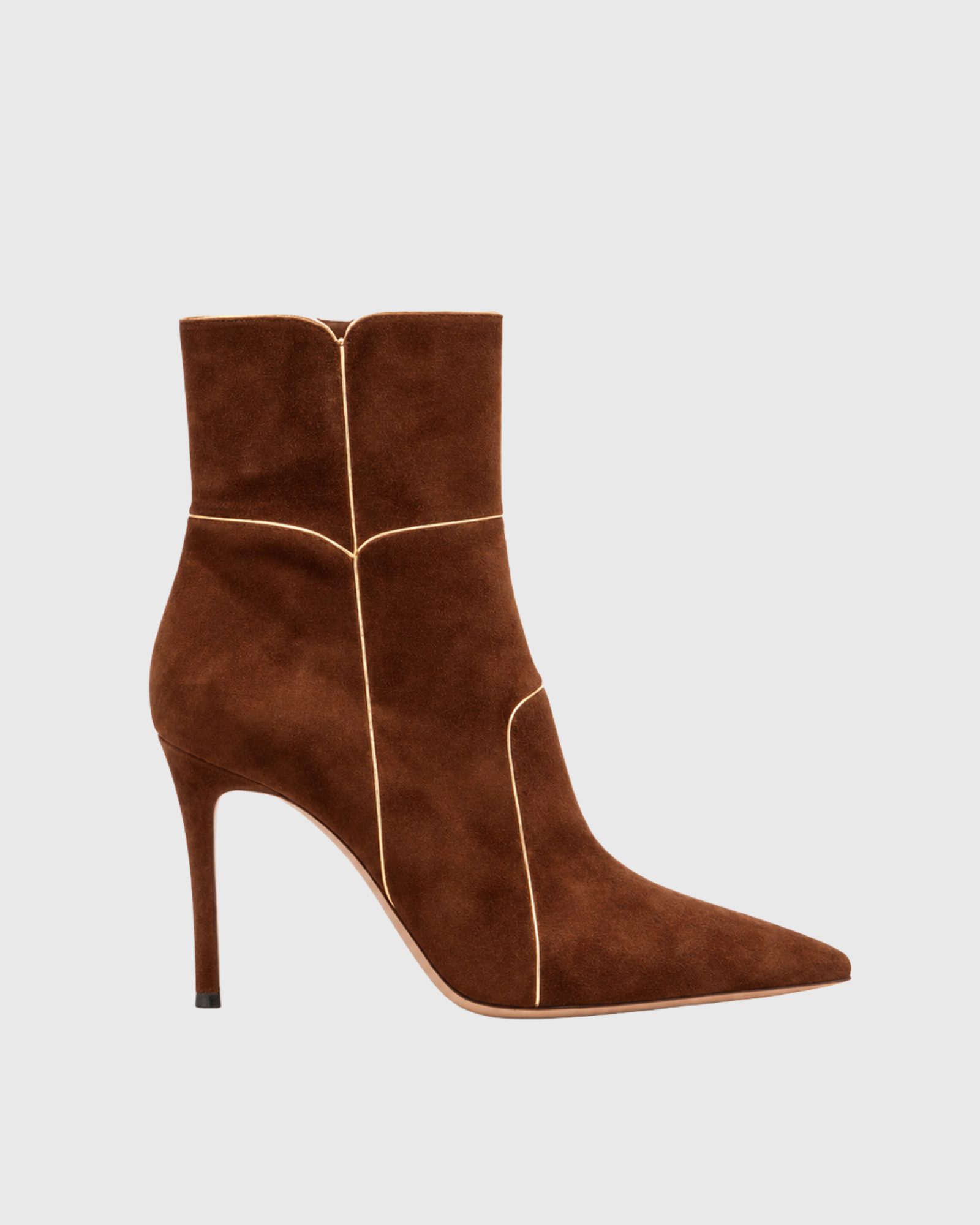 Pora Zipper Suede Ankle Boots In Brown