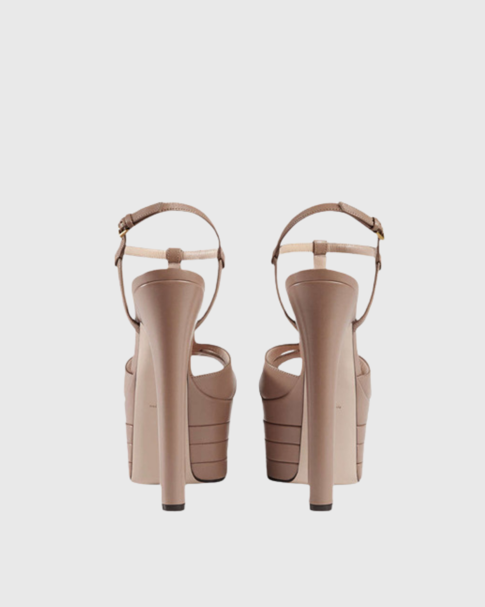 Dionisia Rivet Open Toe Platform Heels In Beige