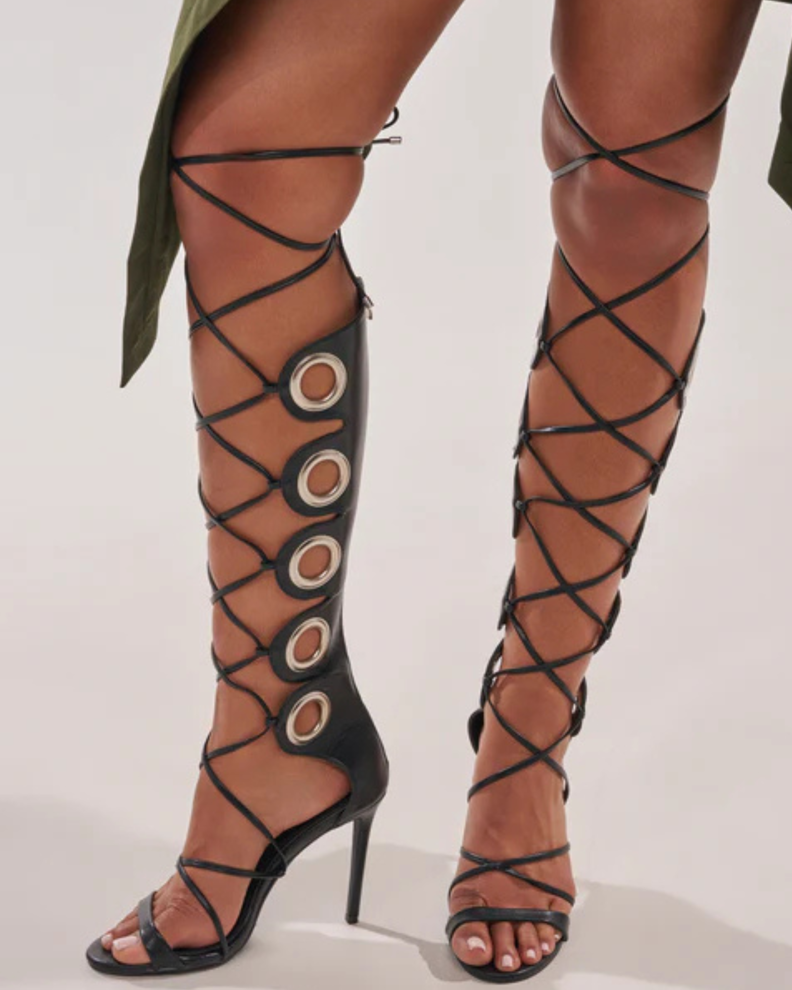 Hywel Eyelet Lace Up Sandals