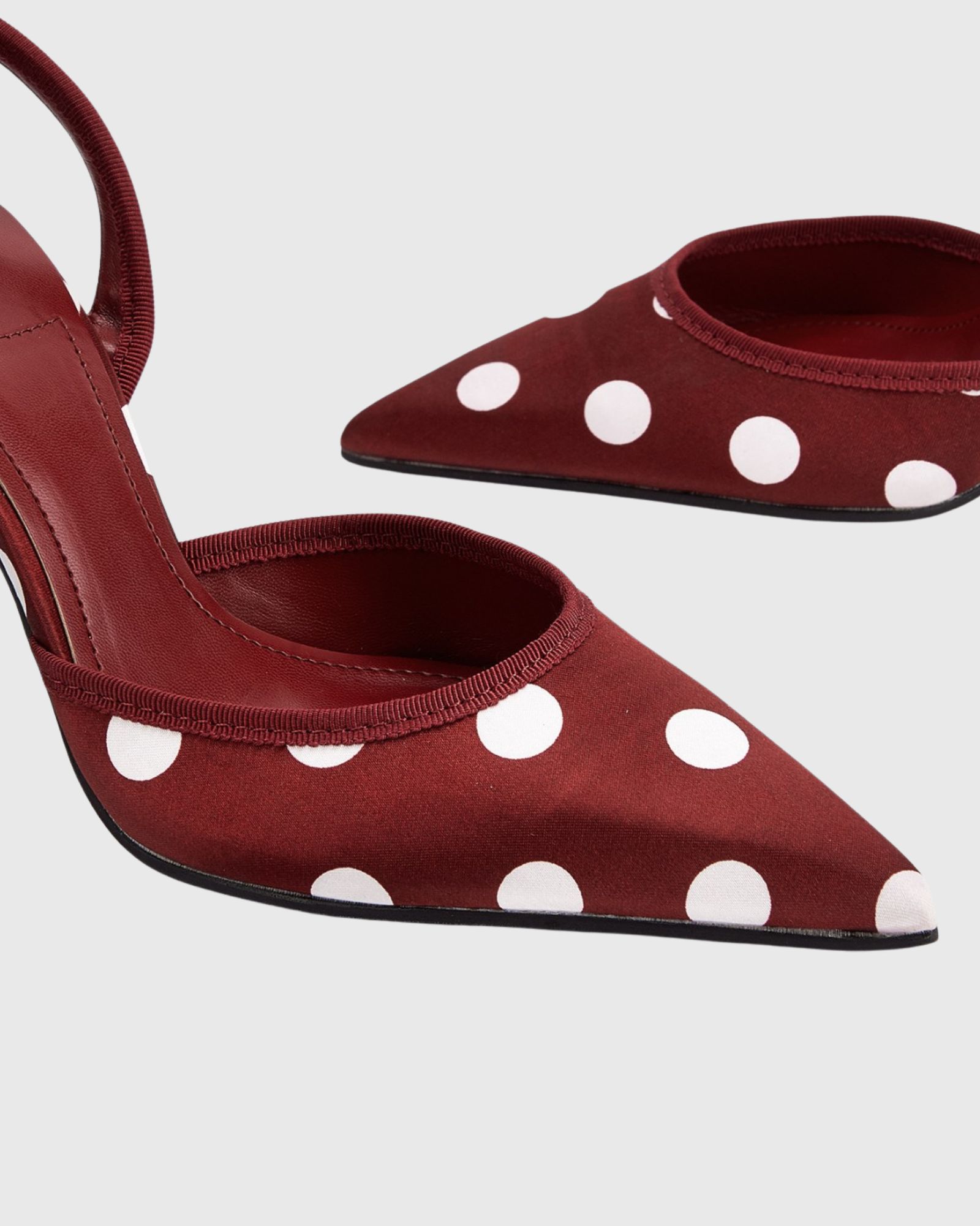 Ishita Polka dots Lace Up Pumps In Wine