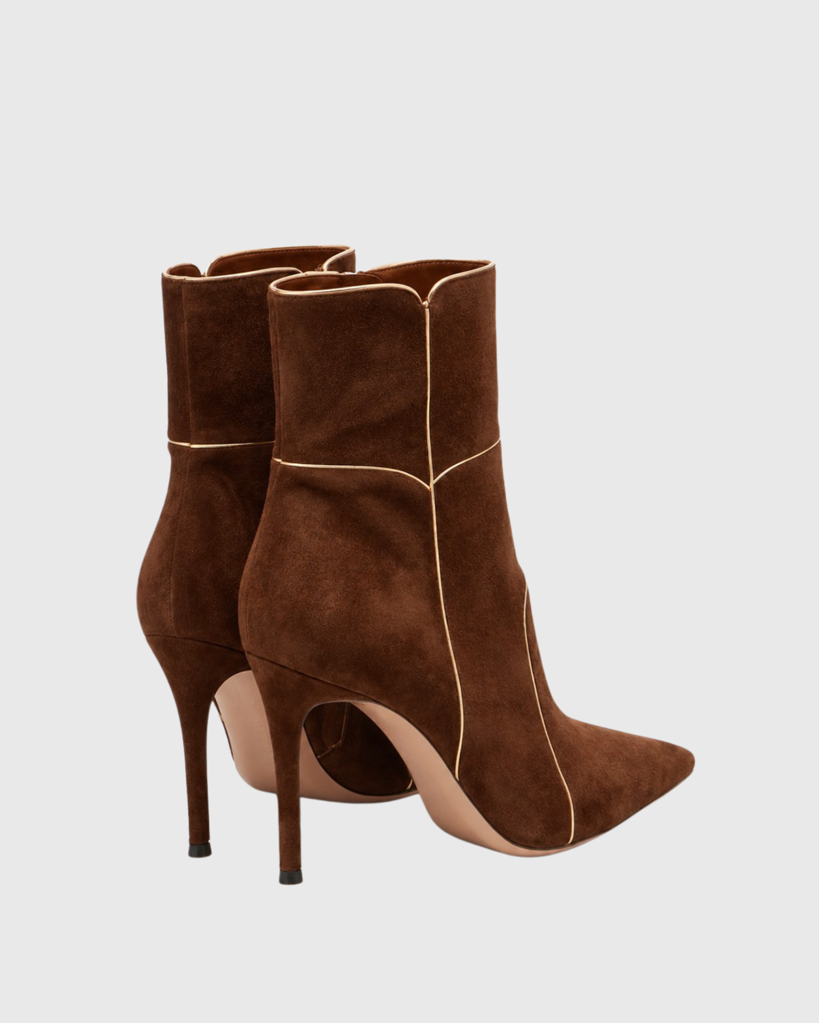 Pora Zipper Suede Ankle Boots In Brown